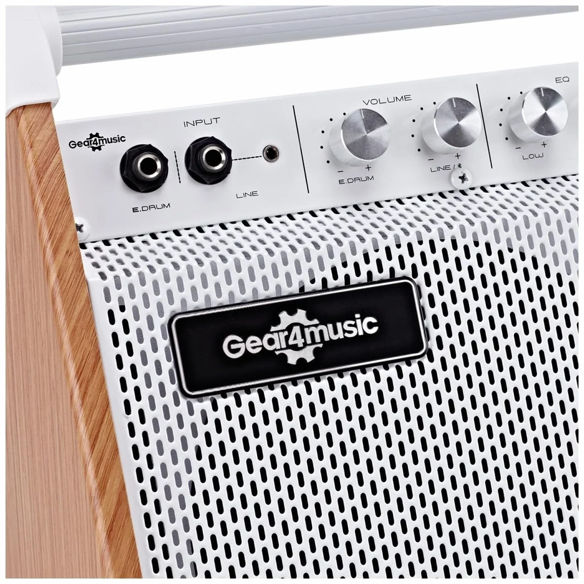VISIONAMP Amplificador de Batería Electrónica y Teclado de Piano Electrónico Portátil de 50W - Blanco