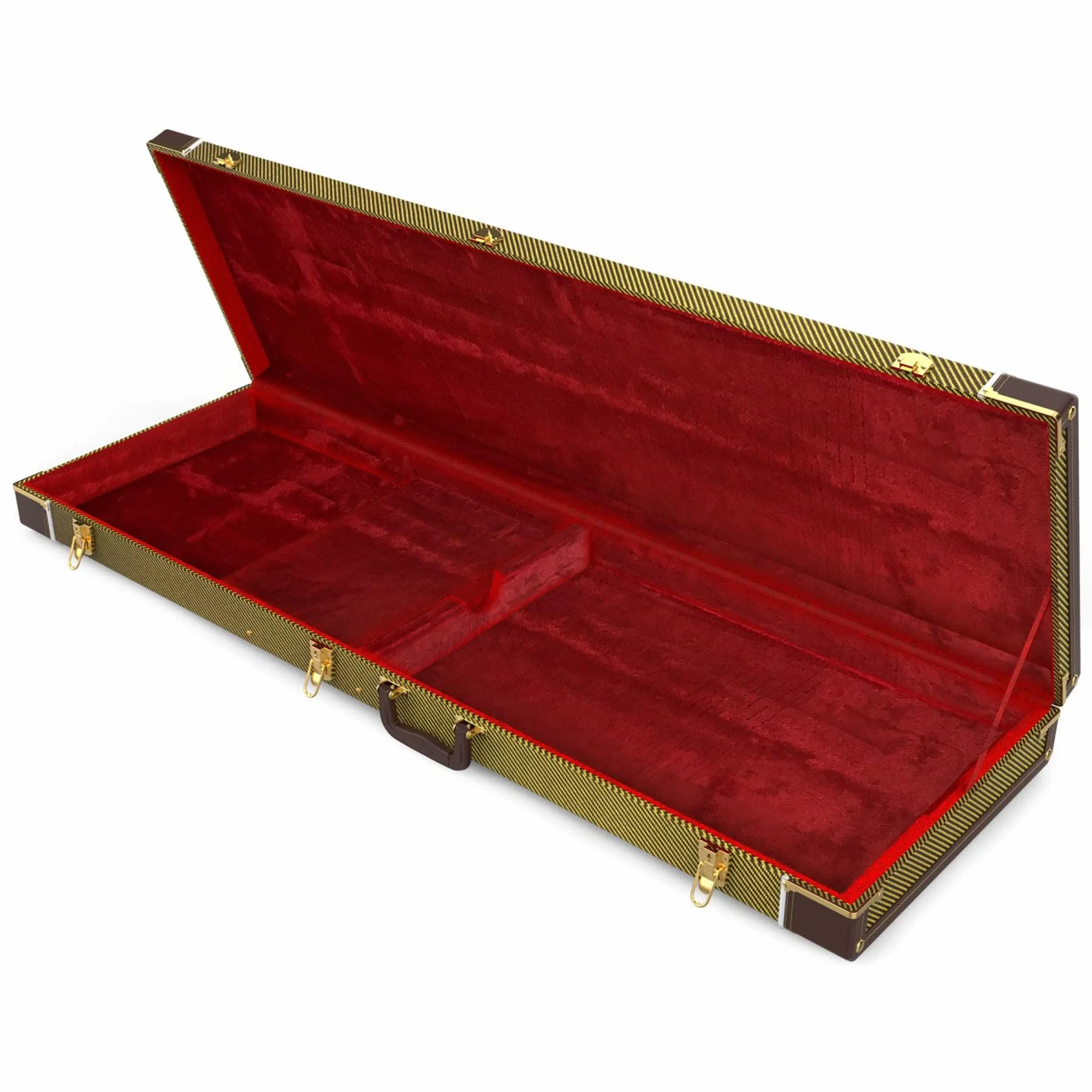 MONKEY LOOP Woodland Tweed - Estuche de Madera para Guitarra Eléctrica - Funda Rígida para Guitarra - Bolsillo Interior para Accesorios - Asa Ergonómica con Agarre Cómodo - Diseño Clásico