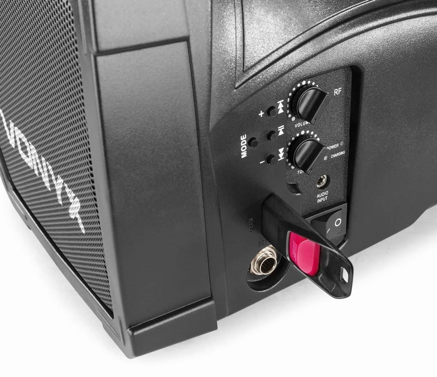 Vonyx ST014 – Altavoz portátil Bluetooth con micrófono inalámbrico UHF, Altavoz Activo autoamplificado 100W/30W RMS, USB MP3, batería Recargable y woofer 6,5", Equipo de Sonido portátil, Color Negro