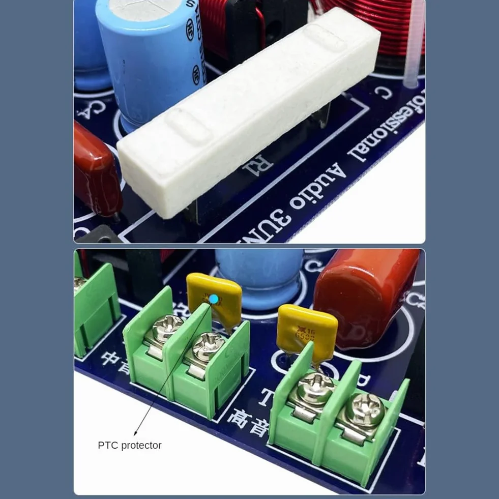 Divisor de Frecuencia 3 Vías 250W 850/5200Hz Altavoz Filtro Circuito HiFi Estéreo Audio Crossover DIY