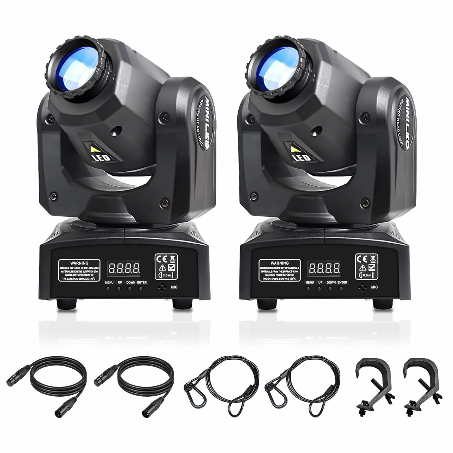 2Pack Cabeza Móvil Led Moving Head Spot Luces Discoteca 30w Dmx512 Foco Luz de Escenario para Fiesta Disco DJ Club Show Bar Boda