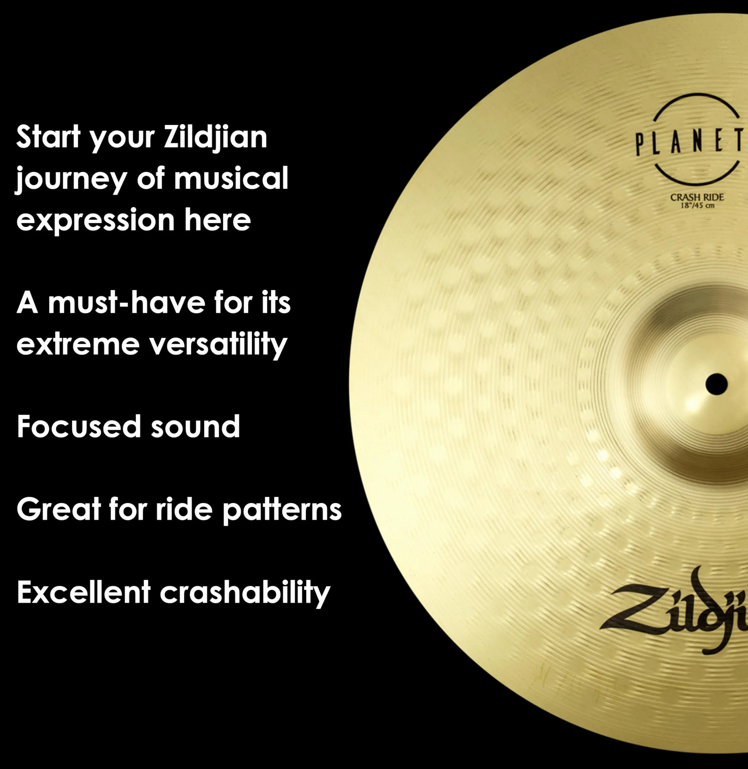 Zildjian ZP18CR Planet Z Series - Platillo de conducción tipo Ride - 18",Nuevo Modelo