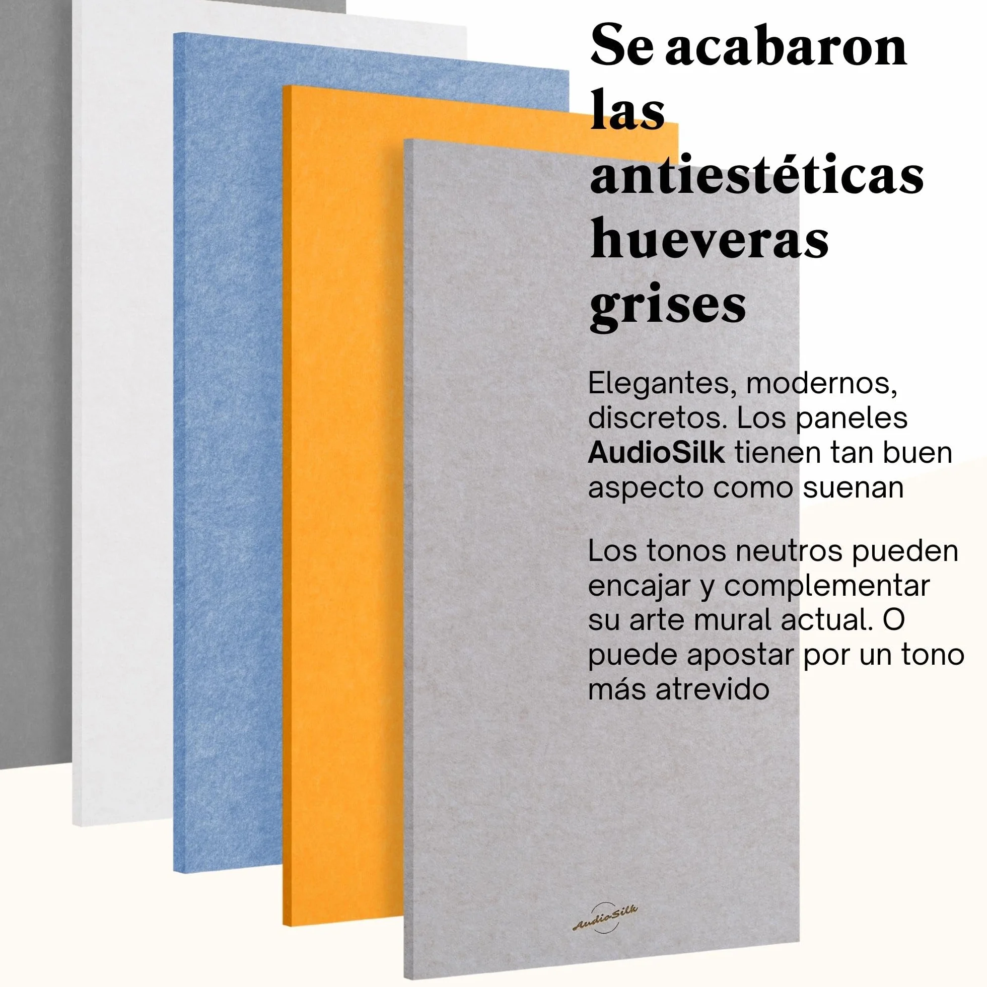 Paneles Acústicos, Paquete de 4 - KIT DE HABITACIÓN, Grande, 116 x 58cm, Natural