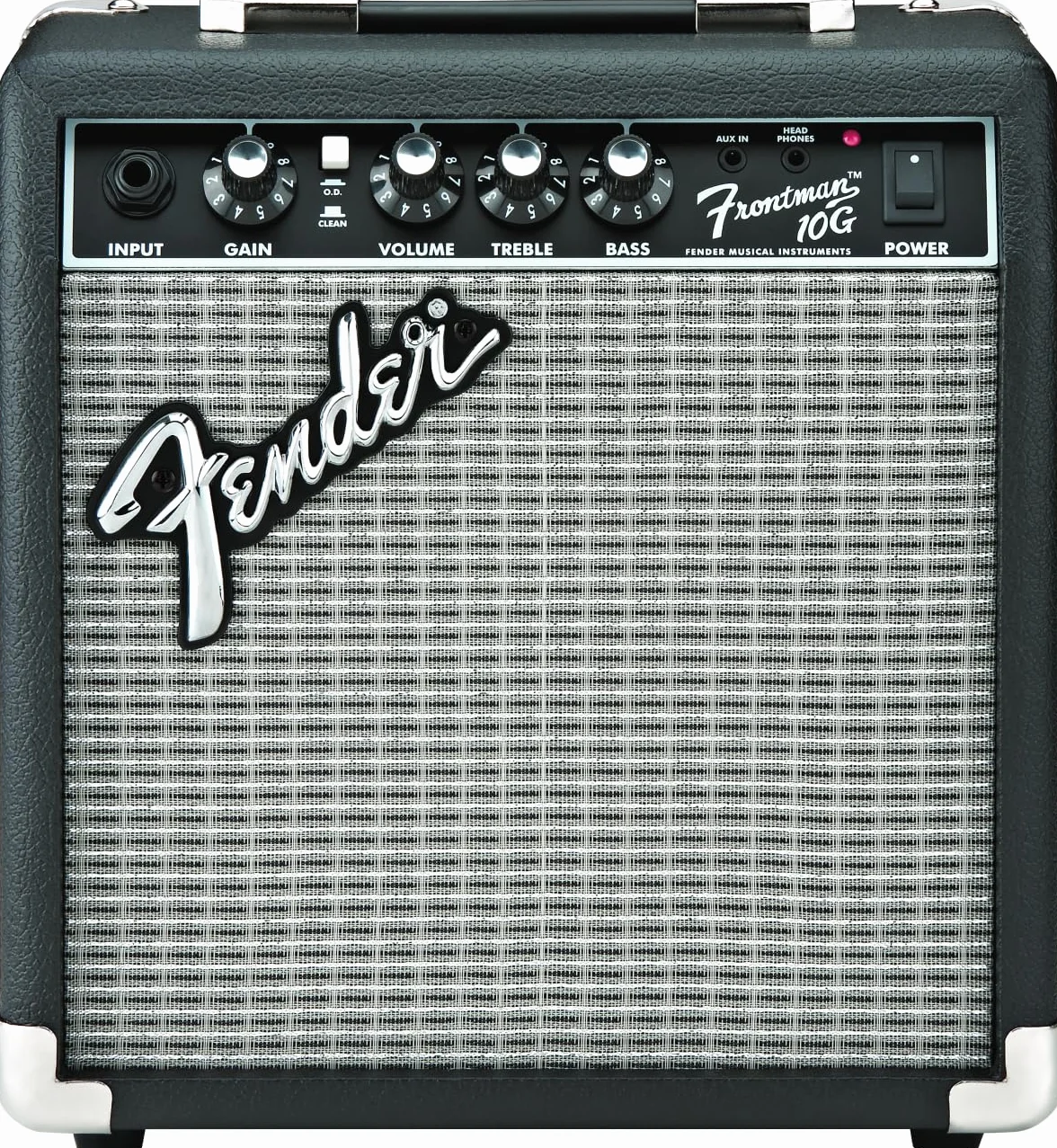 Una guitarra eléctrica Squier Stratocaster Serie Debut, amplificador Frontman 10G, funda acolchada, correa, cable, púas, soporte para guitarra, afinador de clip y un pack de cuerdas adicionales.