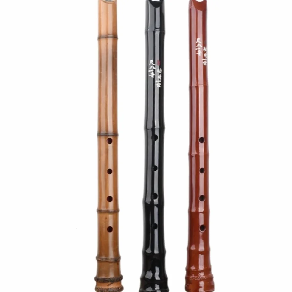 Shakuhachi - Flauta de bambú Shakuhachi estándar de 1,8 pentatónica D/F/G/A/C (D/F) Extremo de raíz y corte de borde natural Shakuhachi Boquilla Instrumento Zen. (Color : Black_D tube in G)
