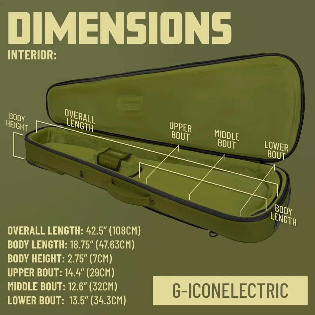 Gator Cases ICON Series Premium Gig Bag resistente a la intemperie para guitarras eléctricas con cremallera TSA; Negro (G-ICONELECTRIC)