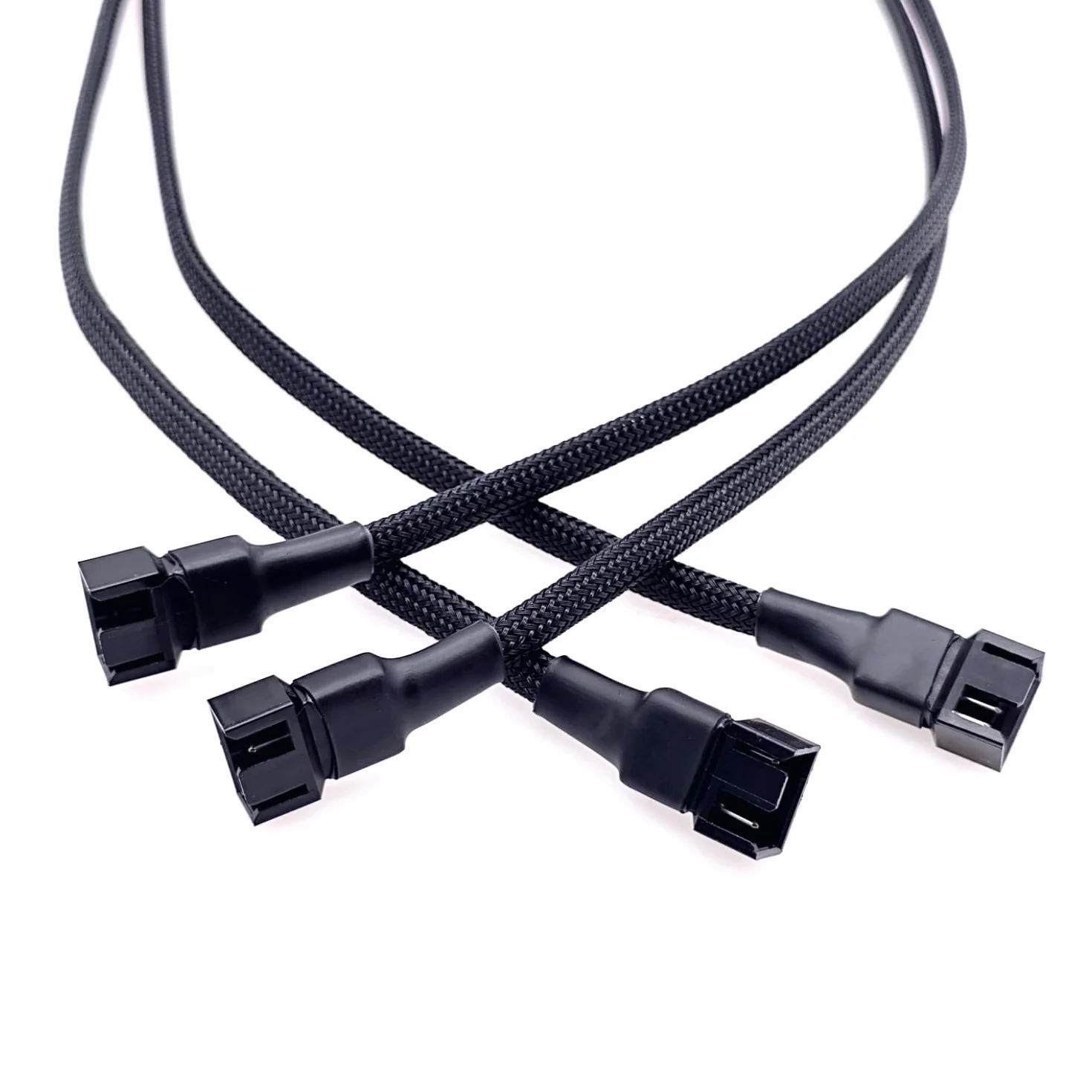 JZK 26 cm Cable divisor ventilador PWM 2 vías y 4 pines, cable Y para ventilador PWM de 4 pines, cable extensión divisor de 1 a 2 ventiladores para ventilador carcasa computadora y placa base