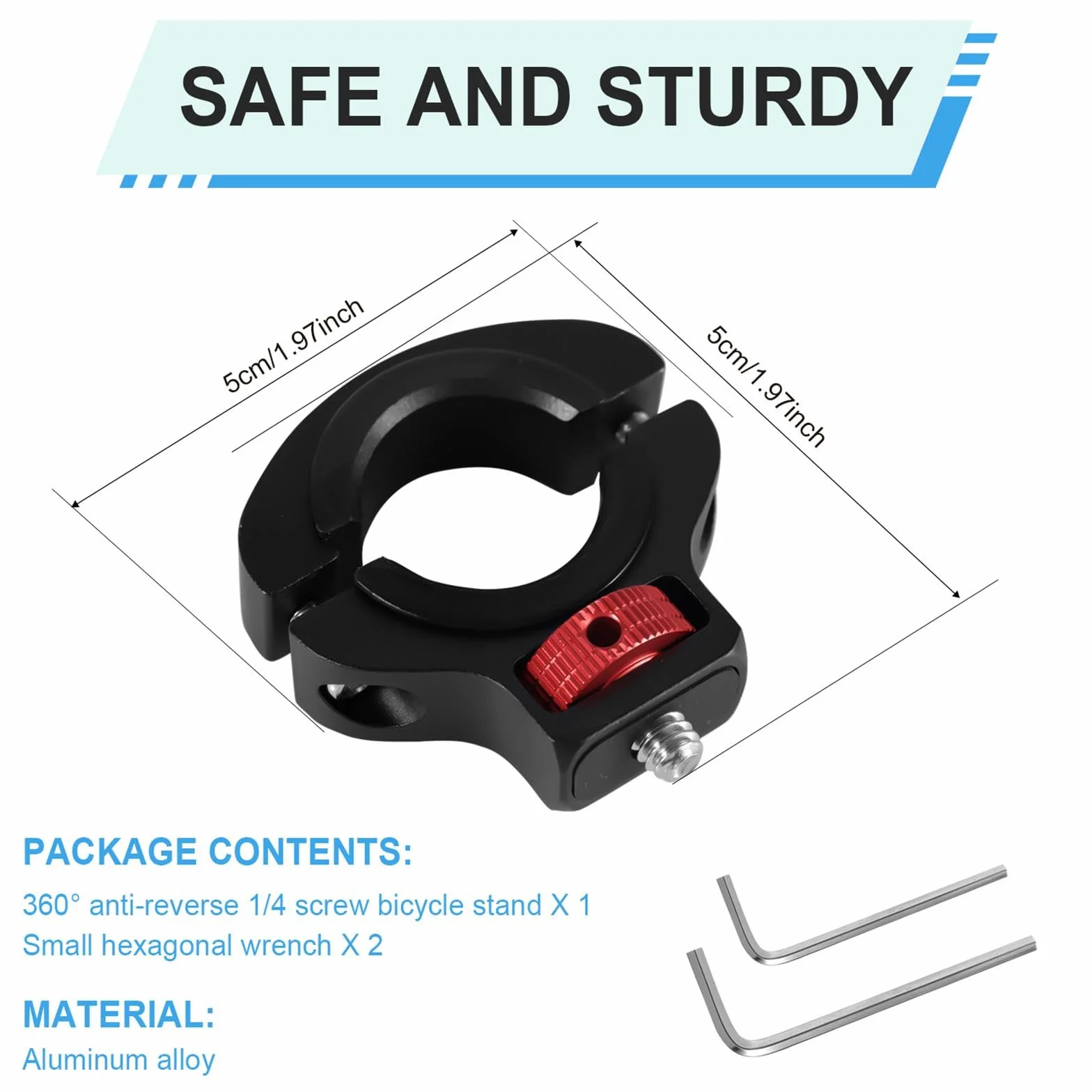 Soporte para Cámara de Bicicleta Motocicleta, Aluminio Giratorio de 360 Grados Antirretroceso Bicicleta Soporte para Manillar para GoPro Insta360 dji Osmo y Luz de Relleno (22-32mm)