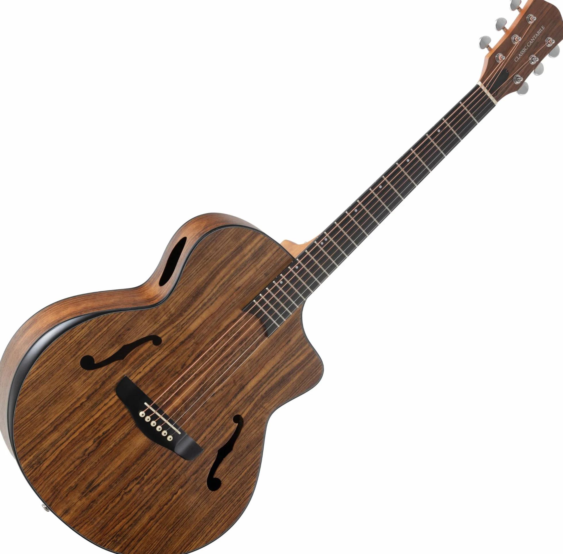 Classic Cantabile SHG-2WN LaBelle Guitarra Western - Guitarra con boca lateral y reposabrazos - Tapa, fondo y aros: nogal - Diapasón/Mástil: Blackwood/Okoume - Guitarra acústica con look vintage