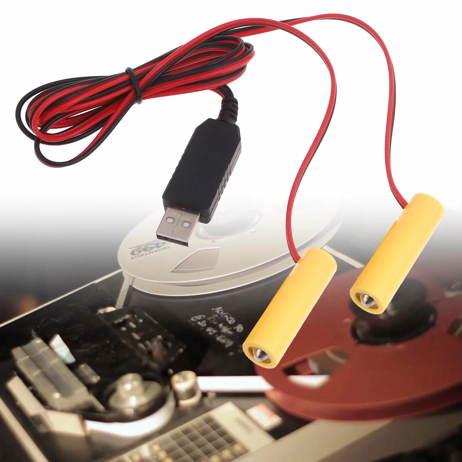 Convertidor de Corriente USB 2 en 1, eliminadores de Pilas AA, reemplaza 1 Uds, Pilas AA LR6 de 1, 5 V para luz LED con Control Remoto, Ahorro de batería