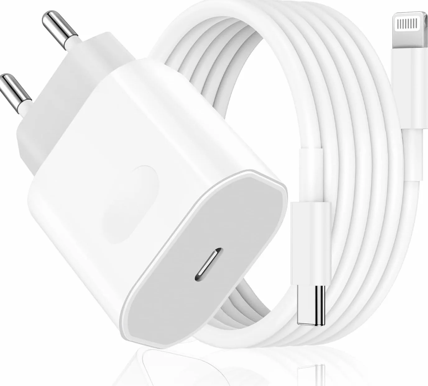 Cargador Carga Rapida for iPhone 14/14 Pro/14 Pro Max/14 Plus 13 12 11 SE XR X XS 8, 25W USB C Carregador Enchufe Rapido con 2M Cable