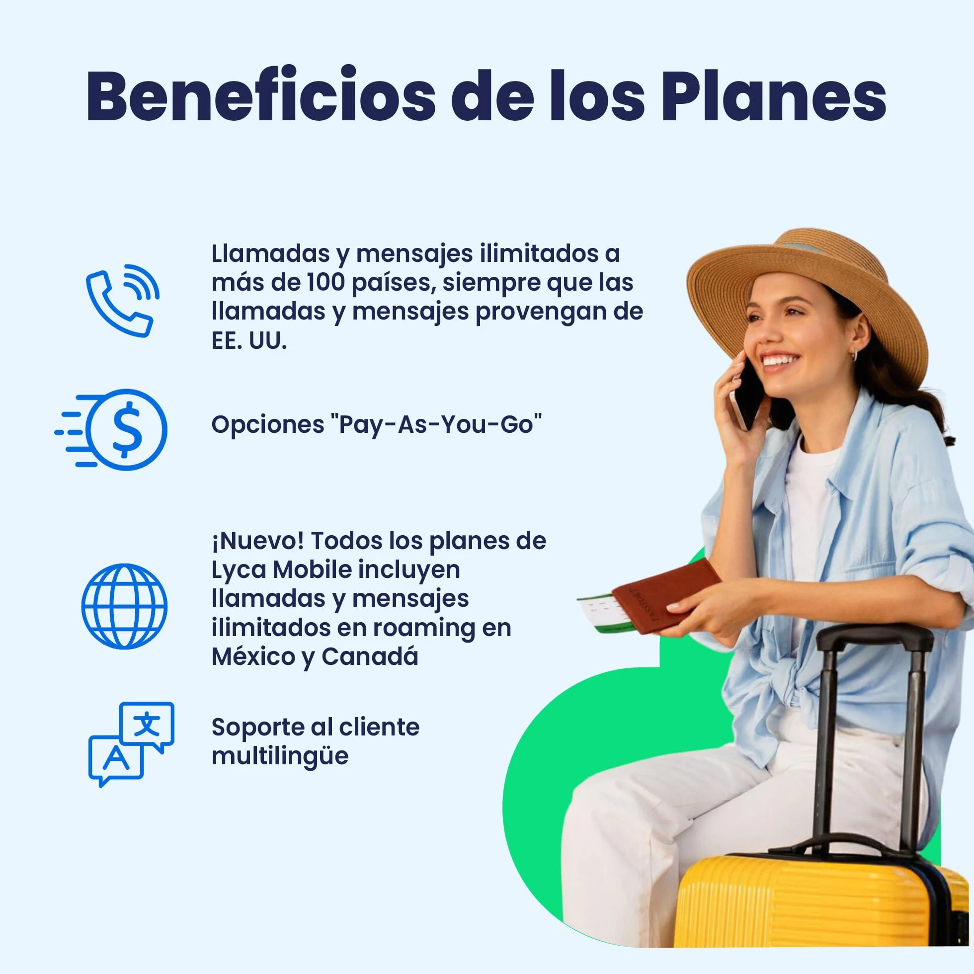 Lycamobile Tarjeta SIM Prepago 30 Días 5GB 4G LTE/5G Llamadas SMS Internacionales EE. UU.