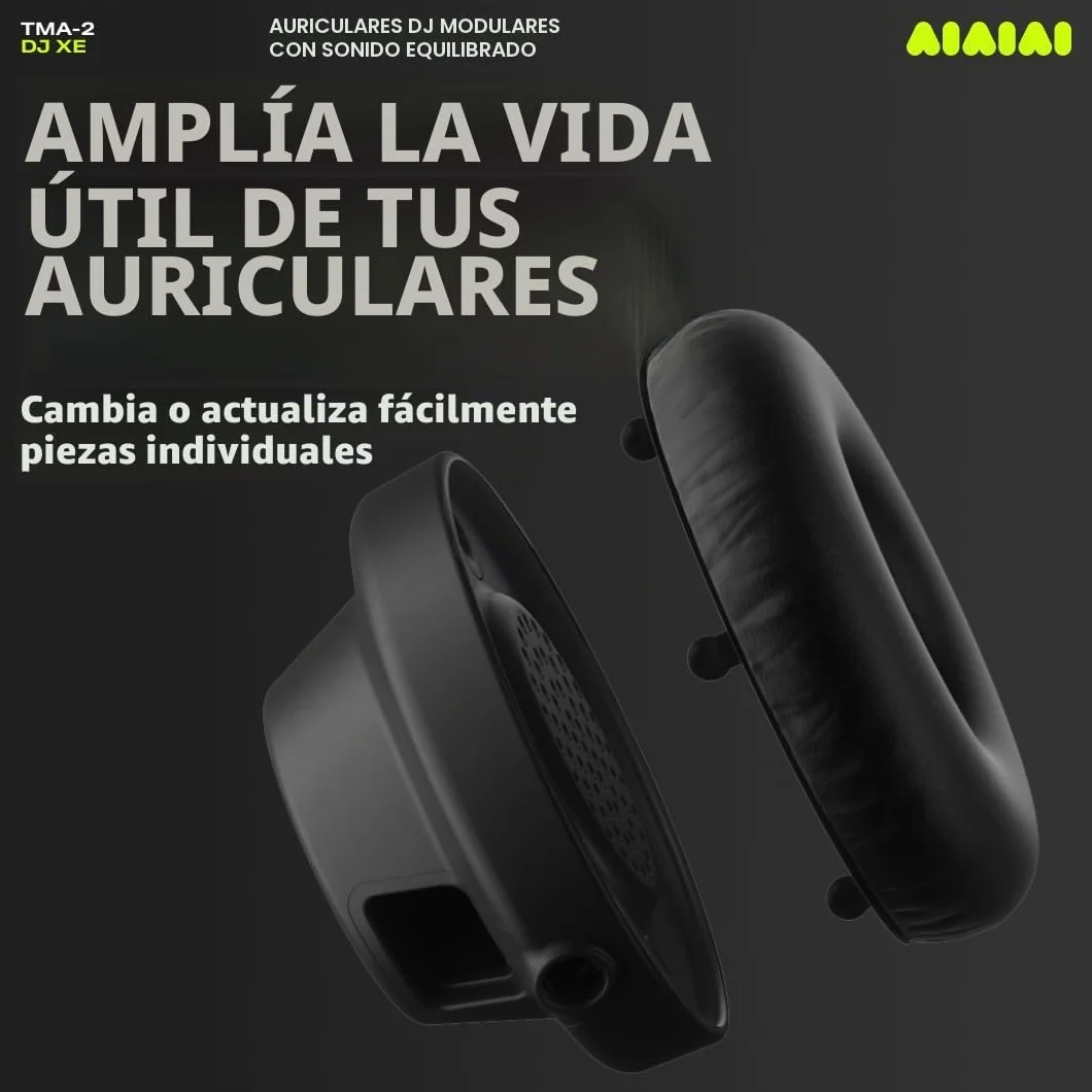 Aiaiai TMA-2 DJ XE - Auriculares DJ Profesionales on-Ear con Sonido equilibrado y Claro, Almohadillas de Alto Aislamiento y Peso de Solo 168 g, diseño Modular con Piezas fácilmente reemplazables