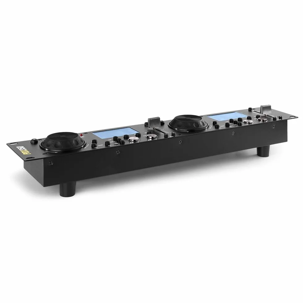 Power Dynamics PDX350 Dual DJ CD/USB Player Controller, Dual Player para PDX350: CD/USB /MP3, Anti-Choque con Buffer RAM, Reloop, 2X LC Display, Compatible con Rack 19", Negro