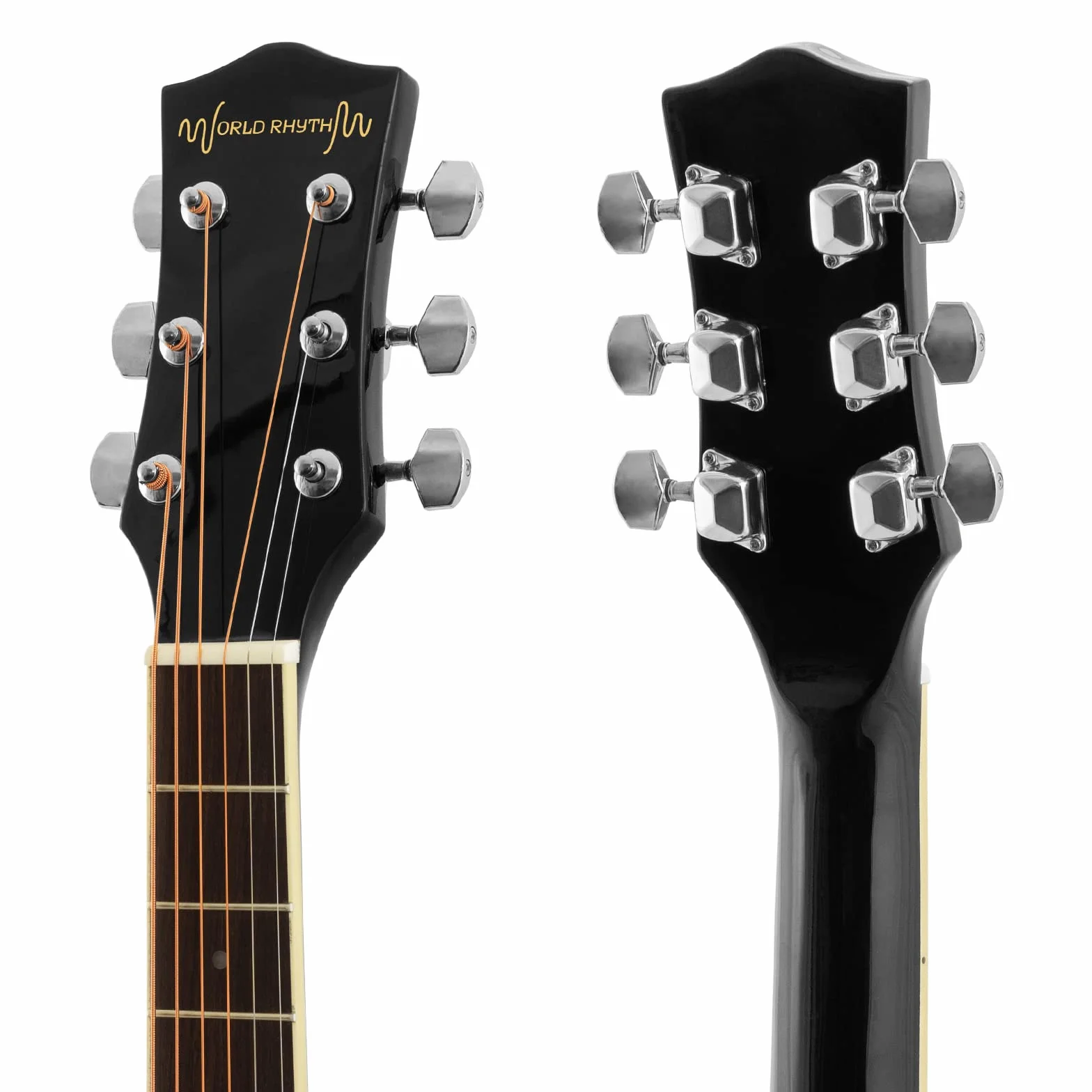 Guitarra acústica 3/4 - Guitarra de cuerpo pequeño para principiantes en negro