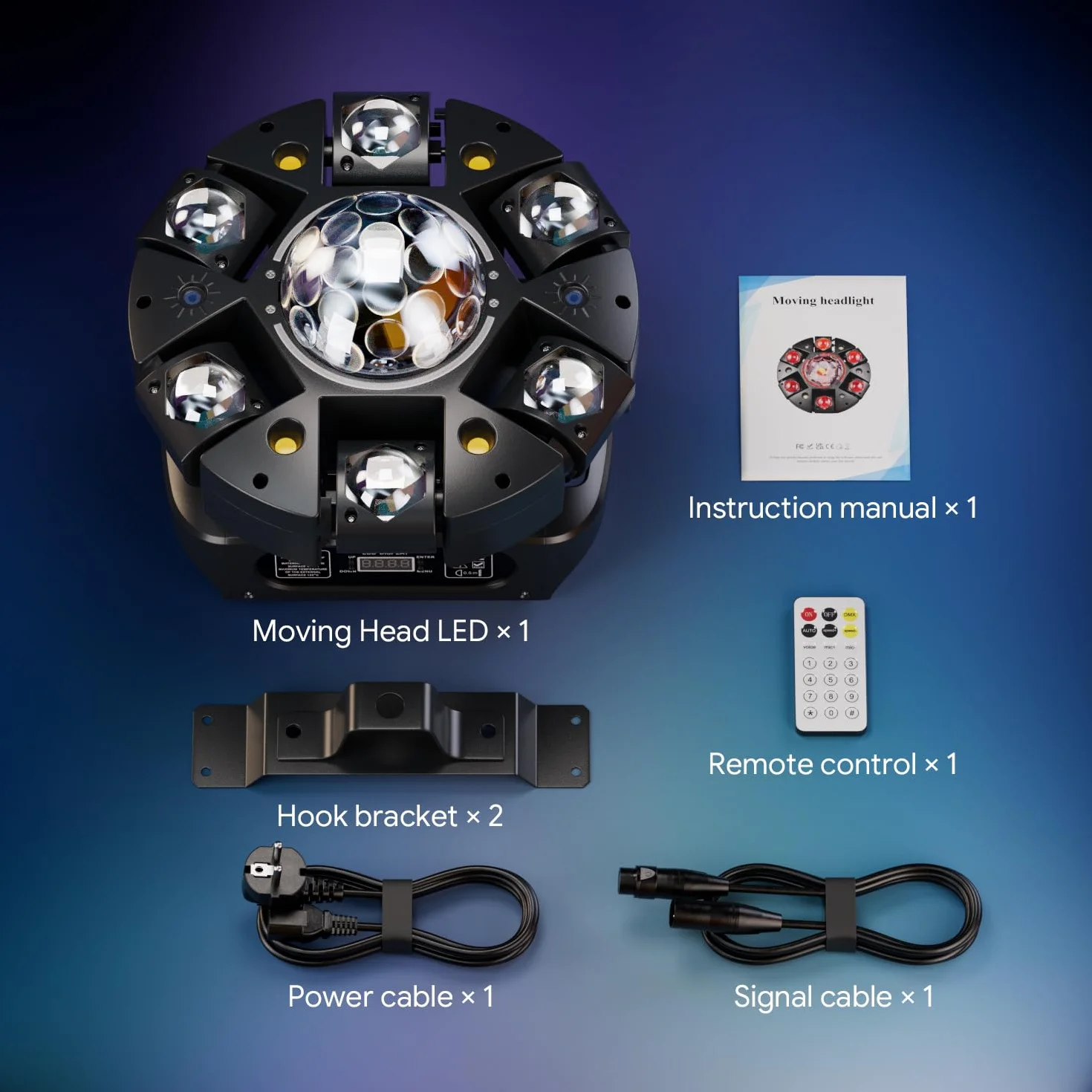 Lyre LED 150W Beam Luz de escenario RGBW con control remoto y bola discoteca, iluminación de noche DJ 25 canales juegos de luz para bar, club, discoteca, fiesta, disco