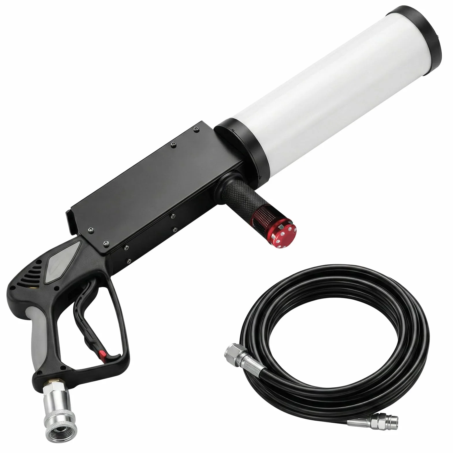 Máquina de Humo CO2 Portátil YUZINO, Pistola de Humo con 4 LED RGB y Tubo de 3 m, Alcance de 6-8 m - Ideal para Bares, DJ, Fiestas, Conciertos, Bodas, Halloween y Navidad - Material para Espectáculos
