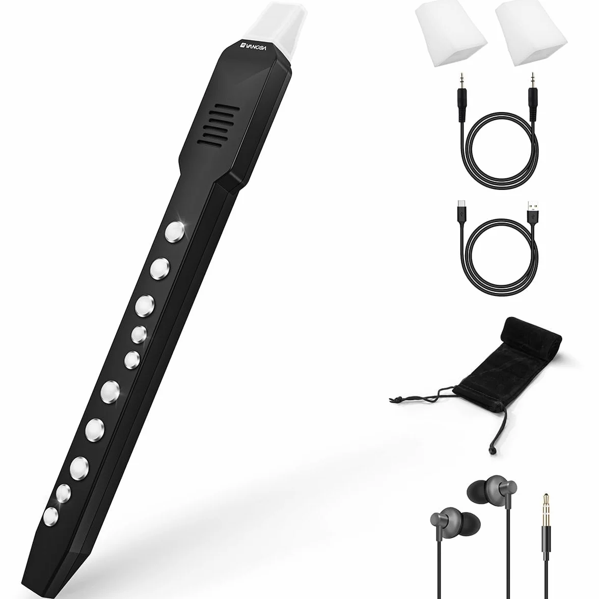 Vangoa EWI-100 - Mini sintetizador electrónico digital portátil de instrumentos de viento recargable con boquilla extraíble para niños, adultos y principiantes