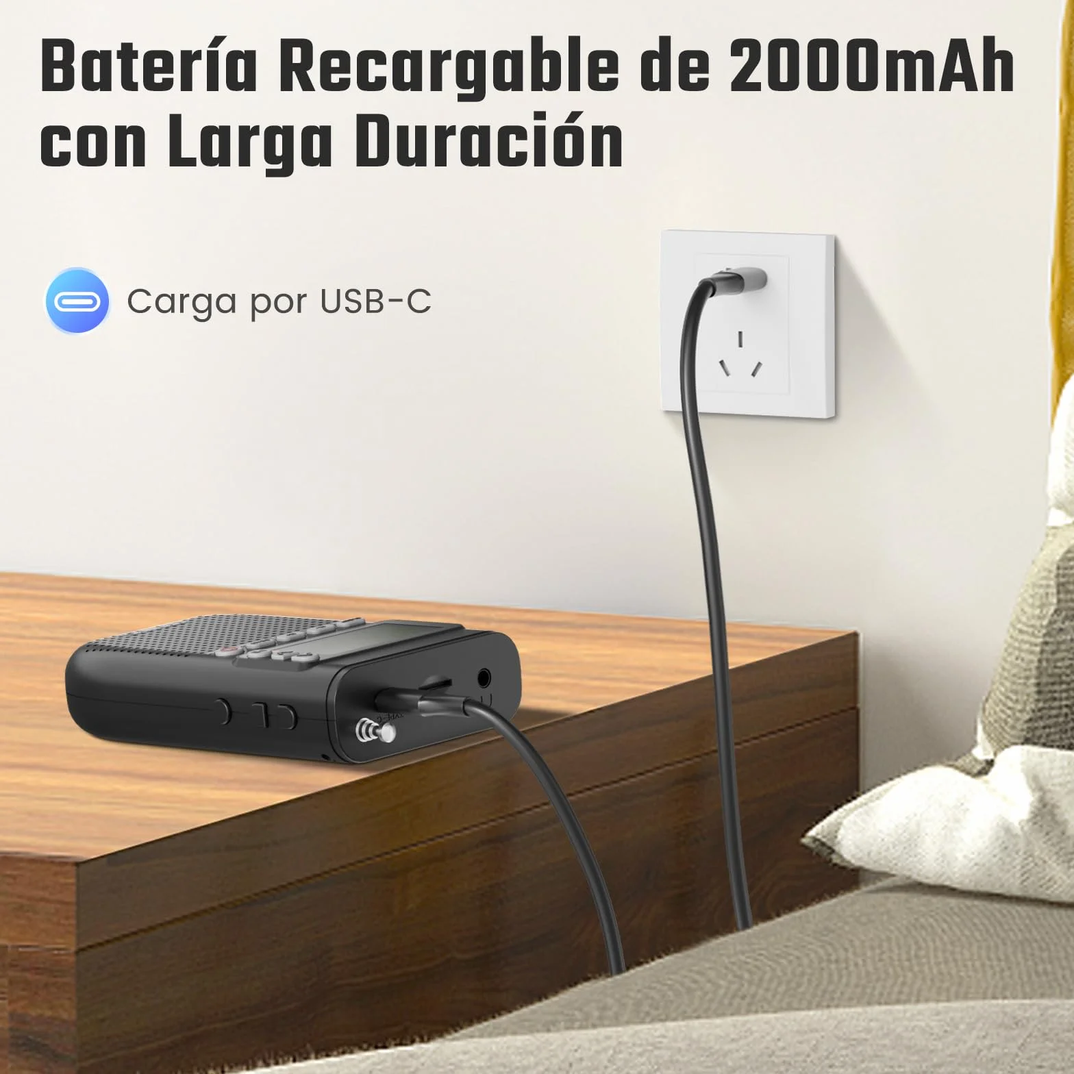 PRUNUS J-618 Mini Radio de Bolsillo admite Conexión de Auriculares Bluetooth, Am FM Radios Digital con Preajuste Manuales, Radio Portatil Pequeña Recargable de 2000mah, Altavoz Tarjeta SD/Bluetooth.