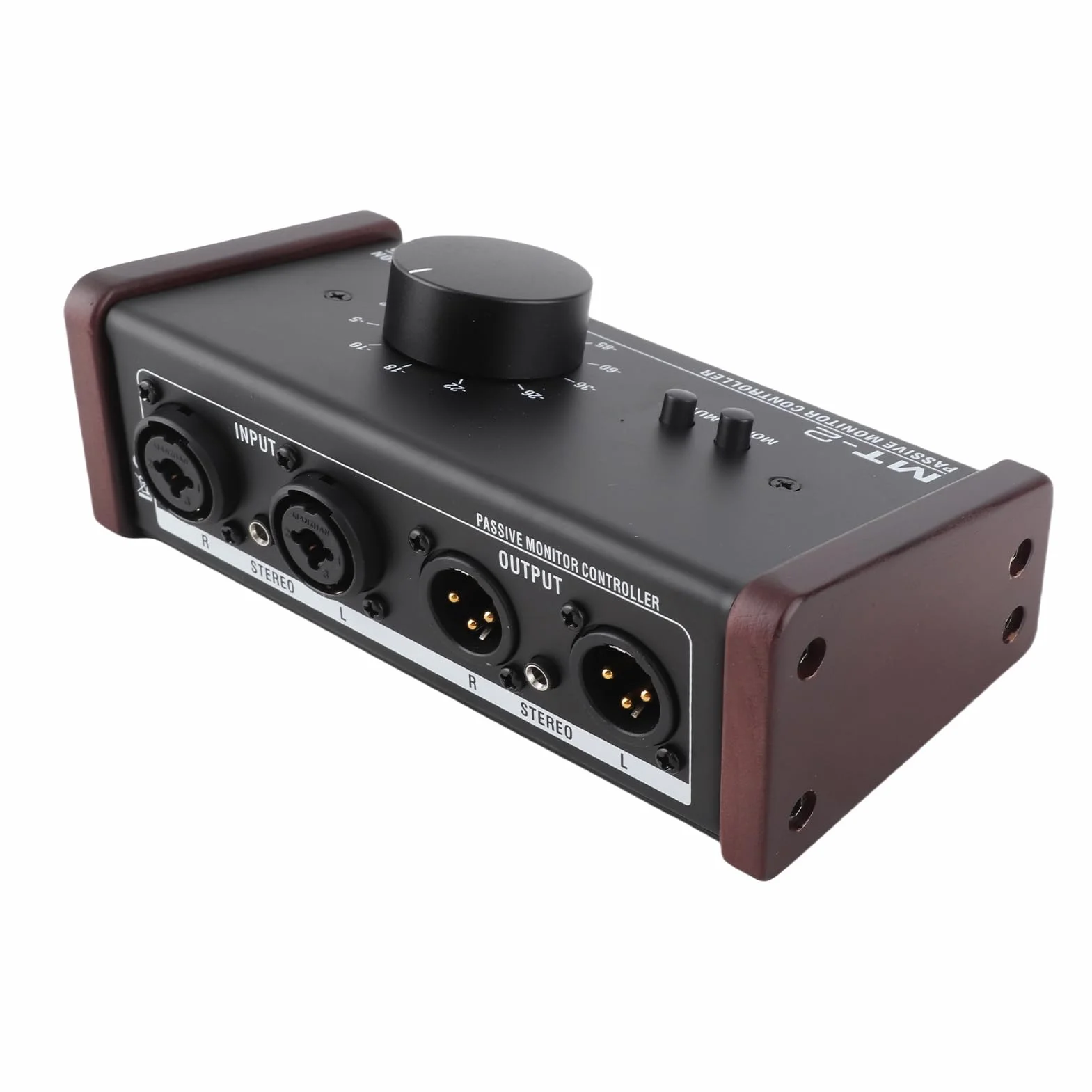 Controlador de Monitor Pasivo, Controlador de Monitor de Estudio Pasivo con Interfaz XLR Y 3,5 Mm Perilla de Volumen Grande Control de Silencio Controlador de Volumen Estéreo Pasivo