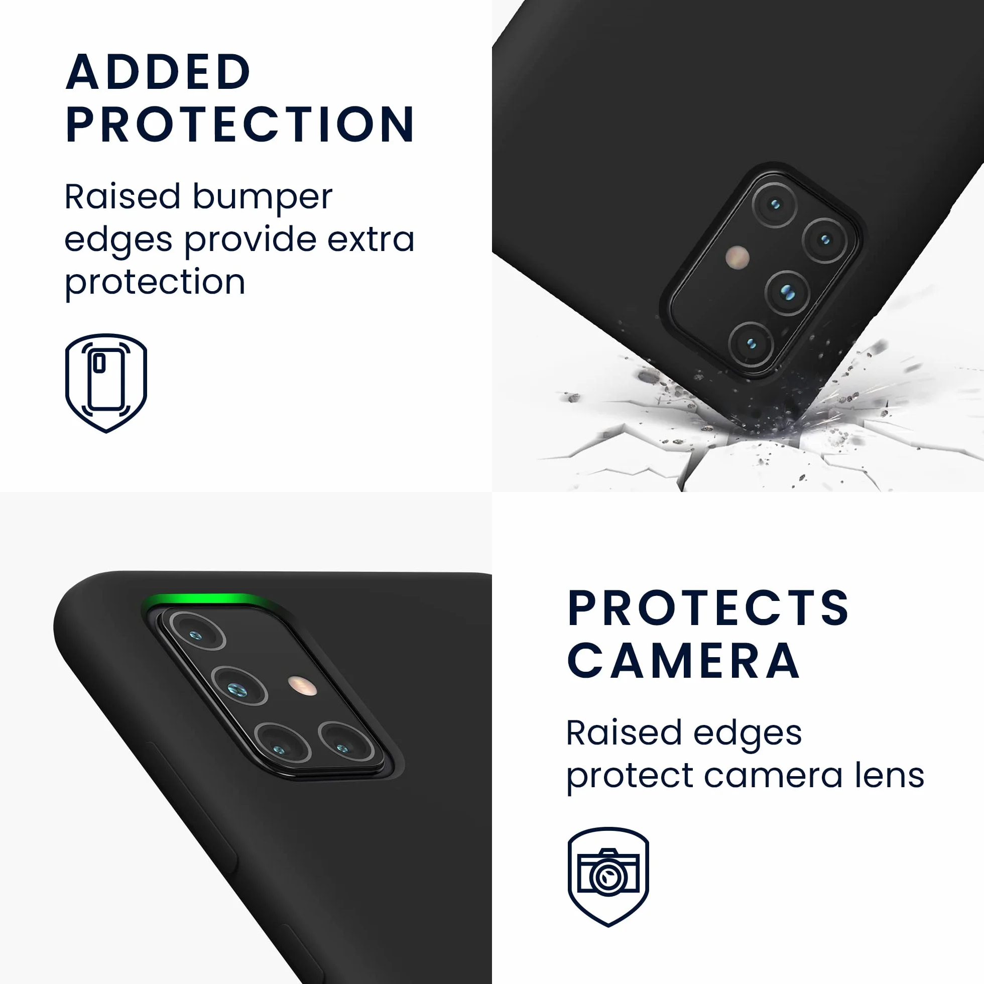 kwmobile Carcasa Compatible con Samsung Galaxy A71 Funda - TPU y Silicona antigolpes - Negro