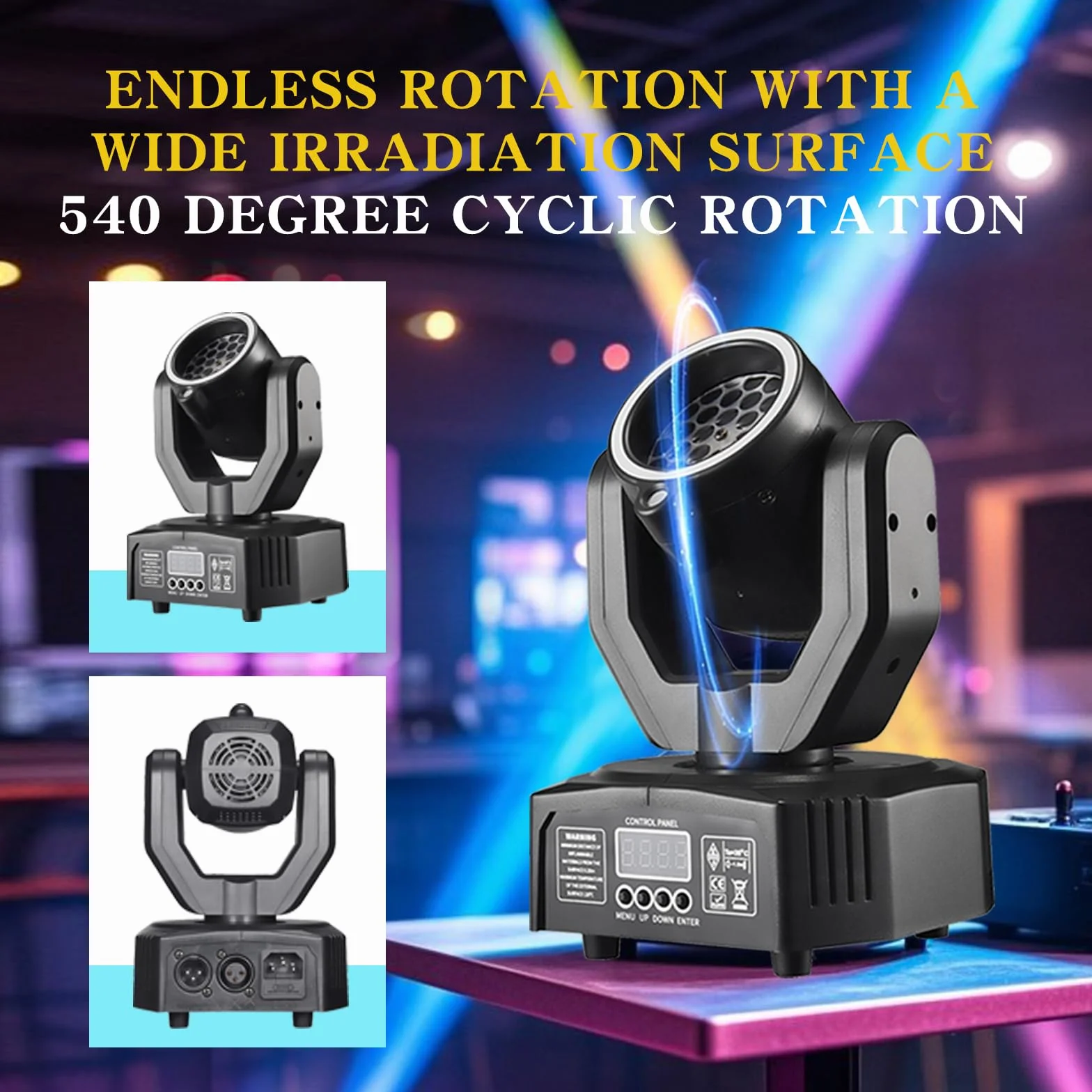 LT05 - Luz de discoteca con cabeza móvil, luz LED RGB LT05, proyector de DJ, luces de discoteca controladas por música, luces de discoteca, efecto DMX, para bar, KTV, reunión familiar, boda