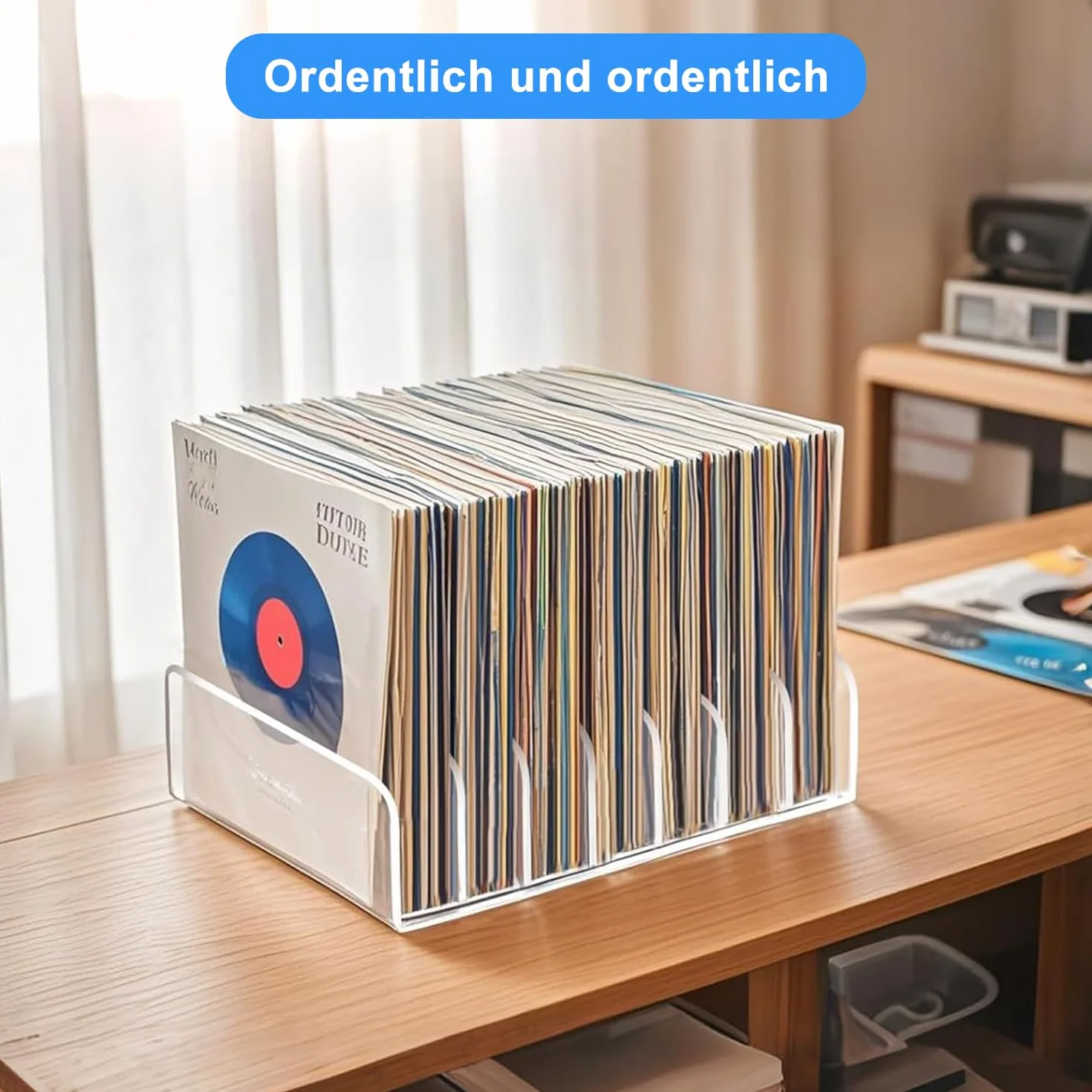 Soporte para Bandeja de CD 4Pcs Organizador de Maquillaje con 7 Compartimentos Soportes para CD de Acrílico Transparente Soporte Organizador de DVD para Casetes Libros Cosméticos