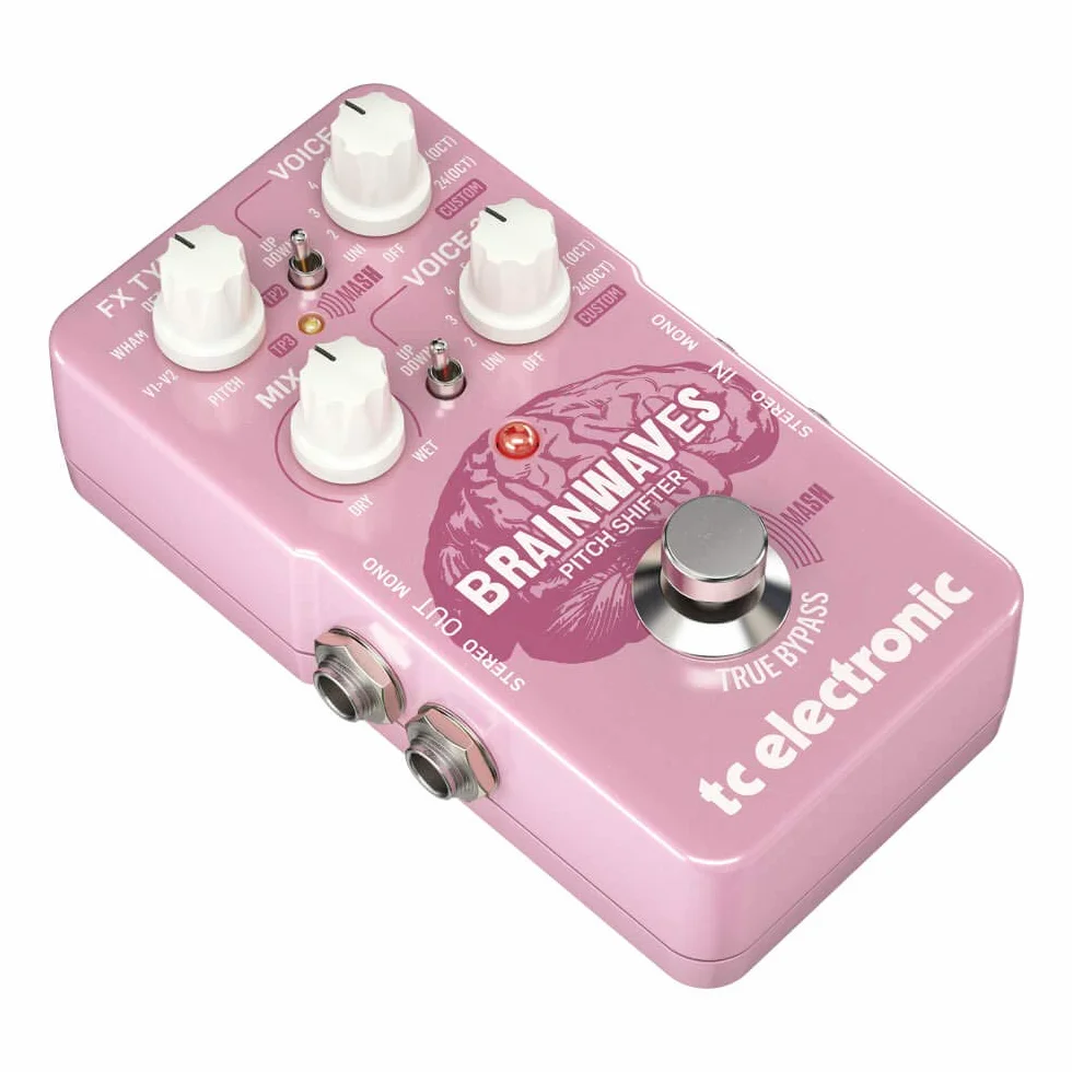 TC Electronic BRAINWAVES PITCH SHIFTER Cambiador de tono excepcional con algoritmos de grado de estudio, voces duales de 4 octavas y pedal MASH innovador
