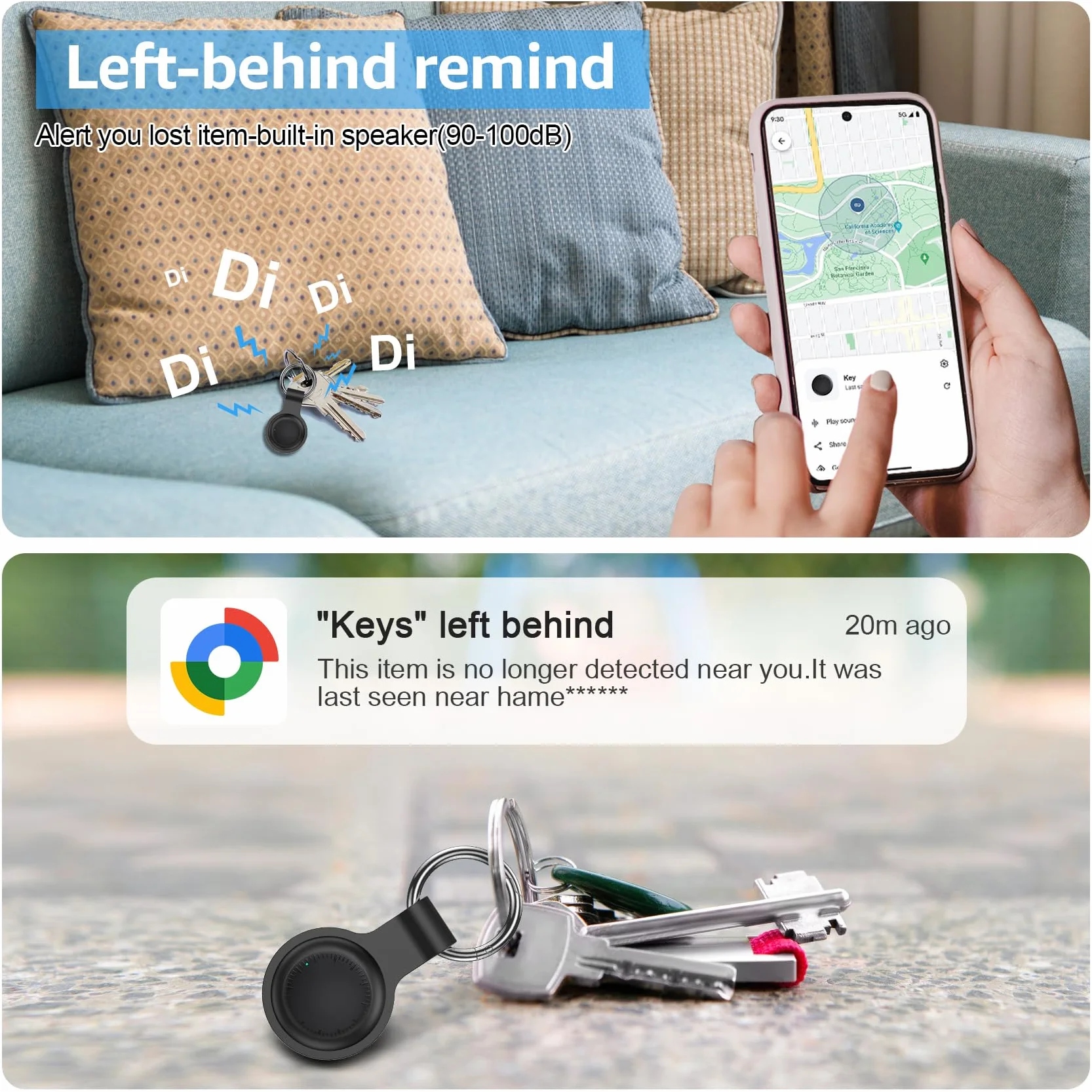 Android Smart Tracker, 2 Pack Air Tracker Buscador de Objetos Bluetooth Funciona con Buscar Google,Smart Tracker Localizador Bluetooth, Rastreador para Llaves, Cartera, Equipaje