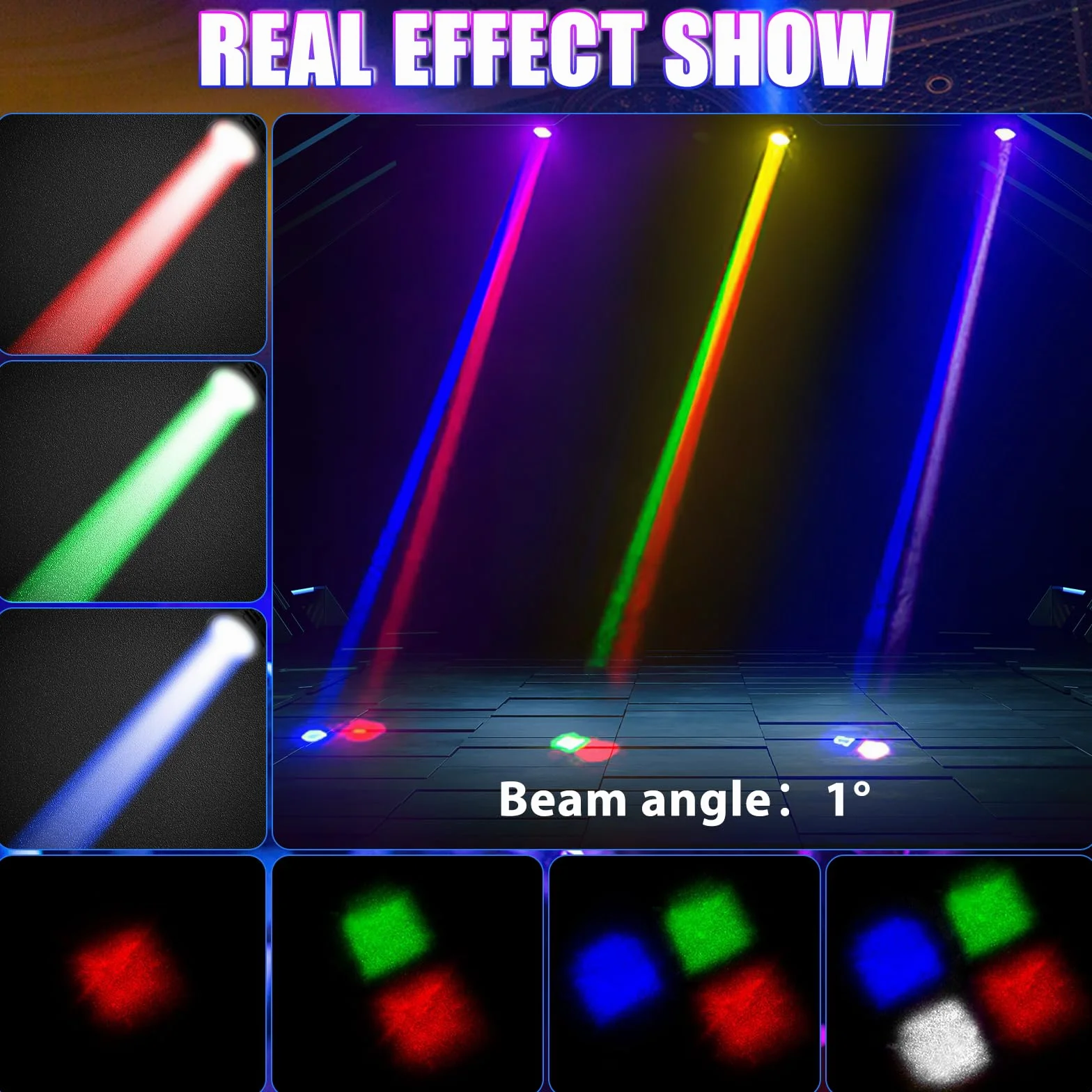 UKing 2pcs LED Moving Heads RGBW Beam DMX512 Lighting Effect Small Spotlight 11/13CH Party Light Music Controlled for DJ Disco Club Bar Stage