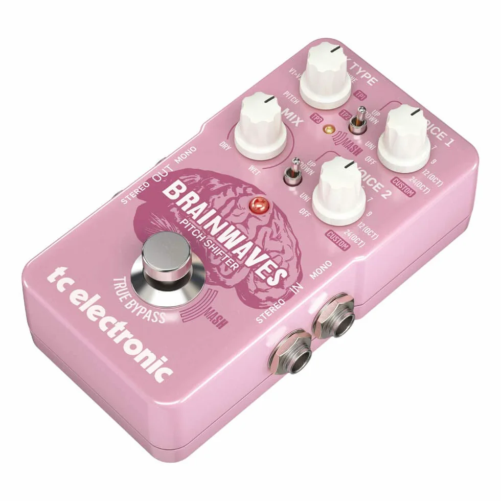 TC Electronic BRAINWAVES PITCH SHIFTER Cambiador de tono excepcional con algoritmos de grado de estudio, voces duales de 4 octavas y pedal MASH innovador