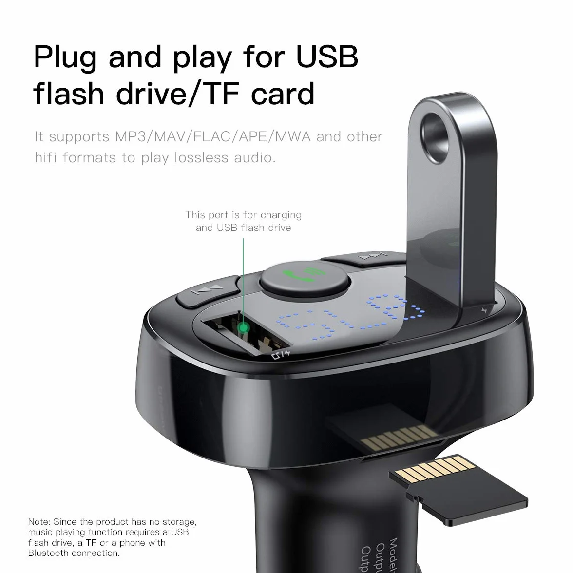 Baseus FM Transmitter Bluetooth 2xUSB microSD