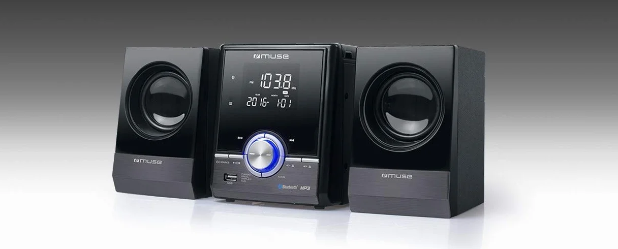 Muse M-38BT Micro Sistema con audio Estéreo, y Bluetooth