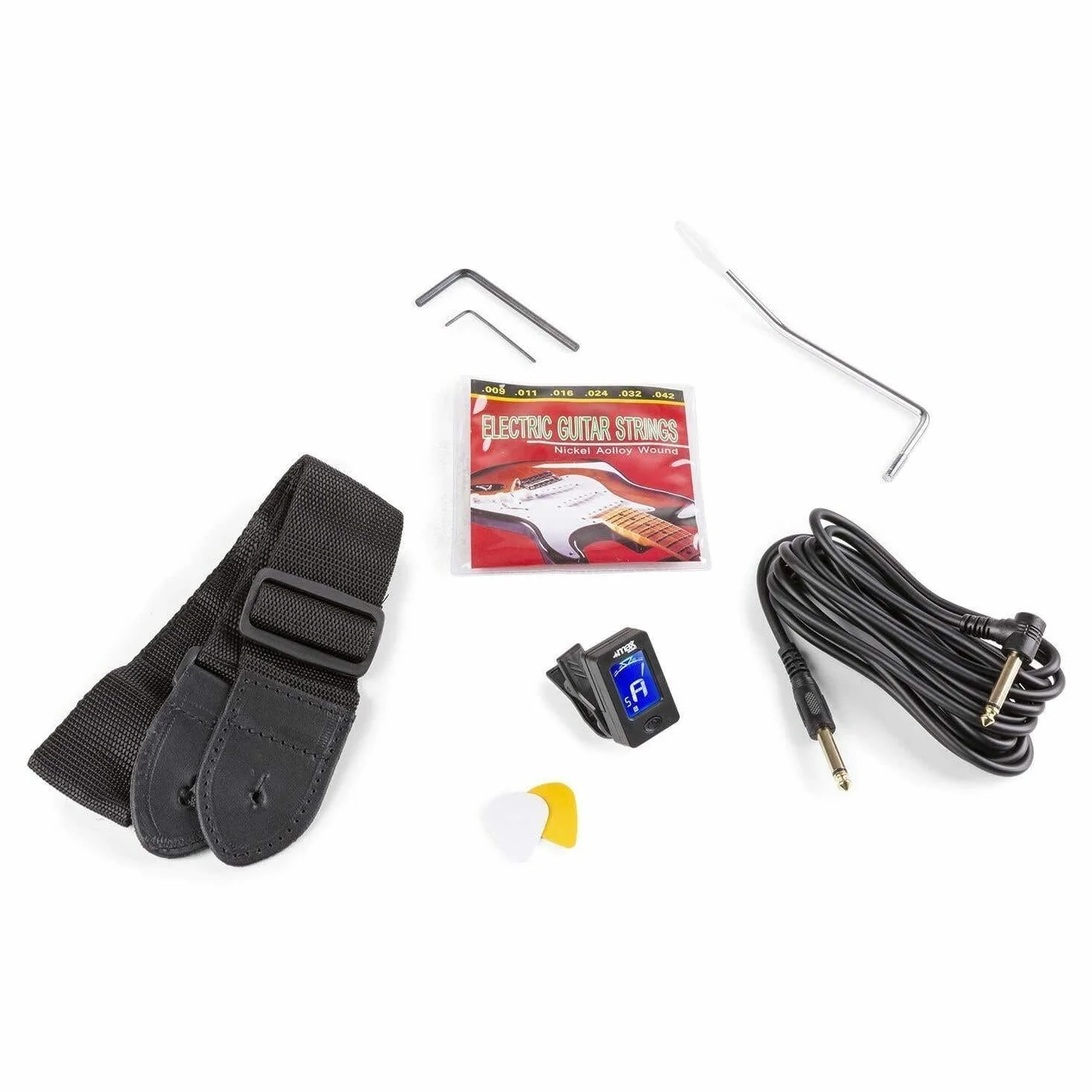 MAX GigKit kit de guitarra eléctrica, soporte de guitarra, amplificador de guitarra de 40W, afinador de guitarra, funda de guitarra, cable de instrumento, correa de guitarra y mas accesorios - Rojo