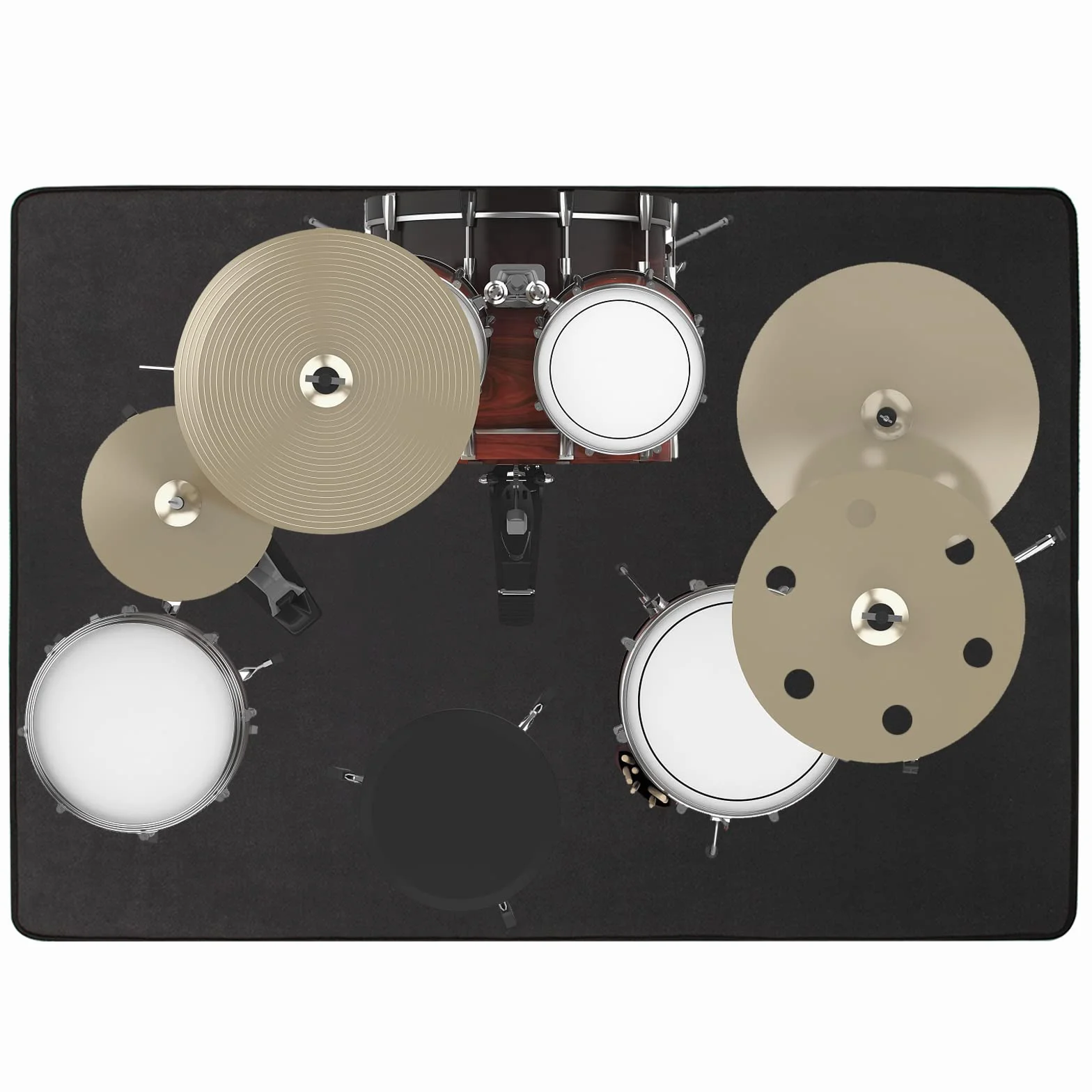 IBVIVIC Alfombra para batería de 160 x 120 cm, kit profesional de batería de jazz electrónico, rectangular, para tambor de bajo, tambor y otros instrumentos, color negro