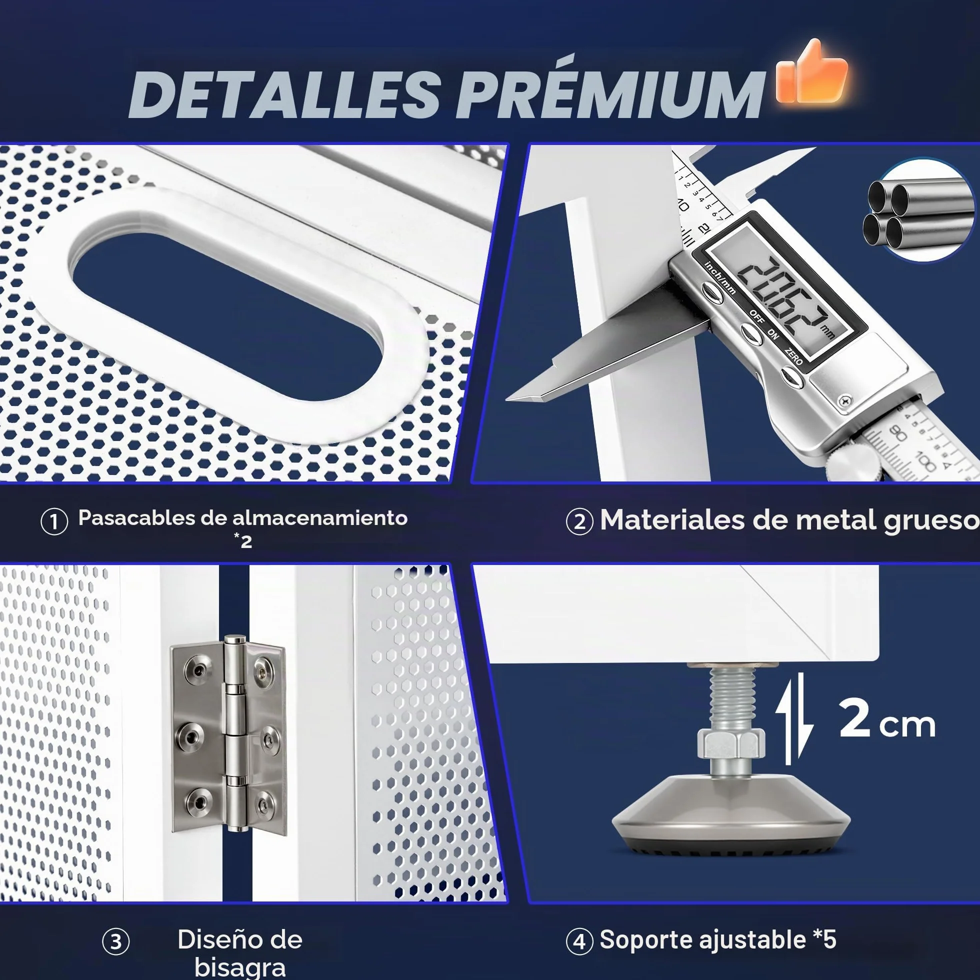 CAHAYA Mesa DJ Portátil Plegable – Cabina DJ con Fundas Negra y Blanca, Estructura Metálica Estable, Gestión de Cables y Bolsa de Transporte, para Controlador y Portátil, 102×51 cm, Blanco