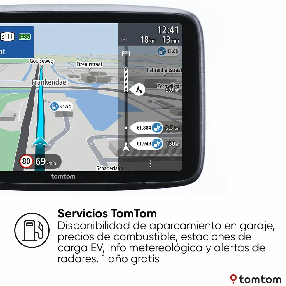 TomTom Go Superior GPS para Coche 7 Pulgadas con TomTom Traffic, Mapas del Mundo, Alertas de Radares y WiFi