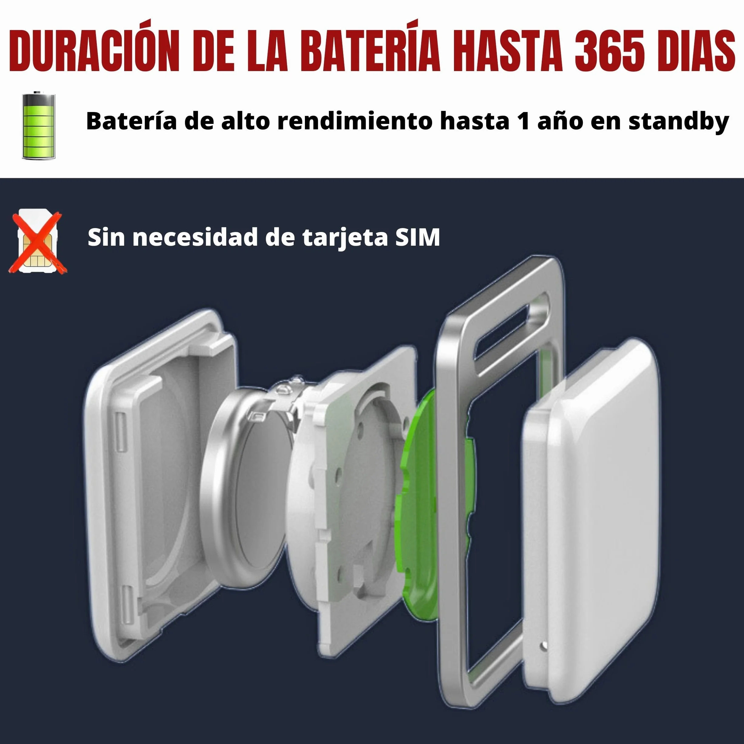 ICODI Localizador GPS para Coche Bluetooth IP67 Impermeable Sin Tarjeta SIM Android iOS