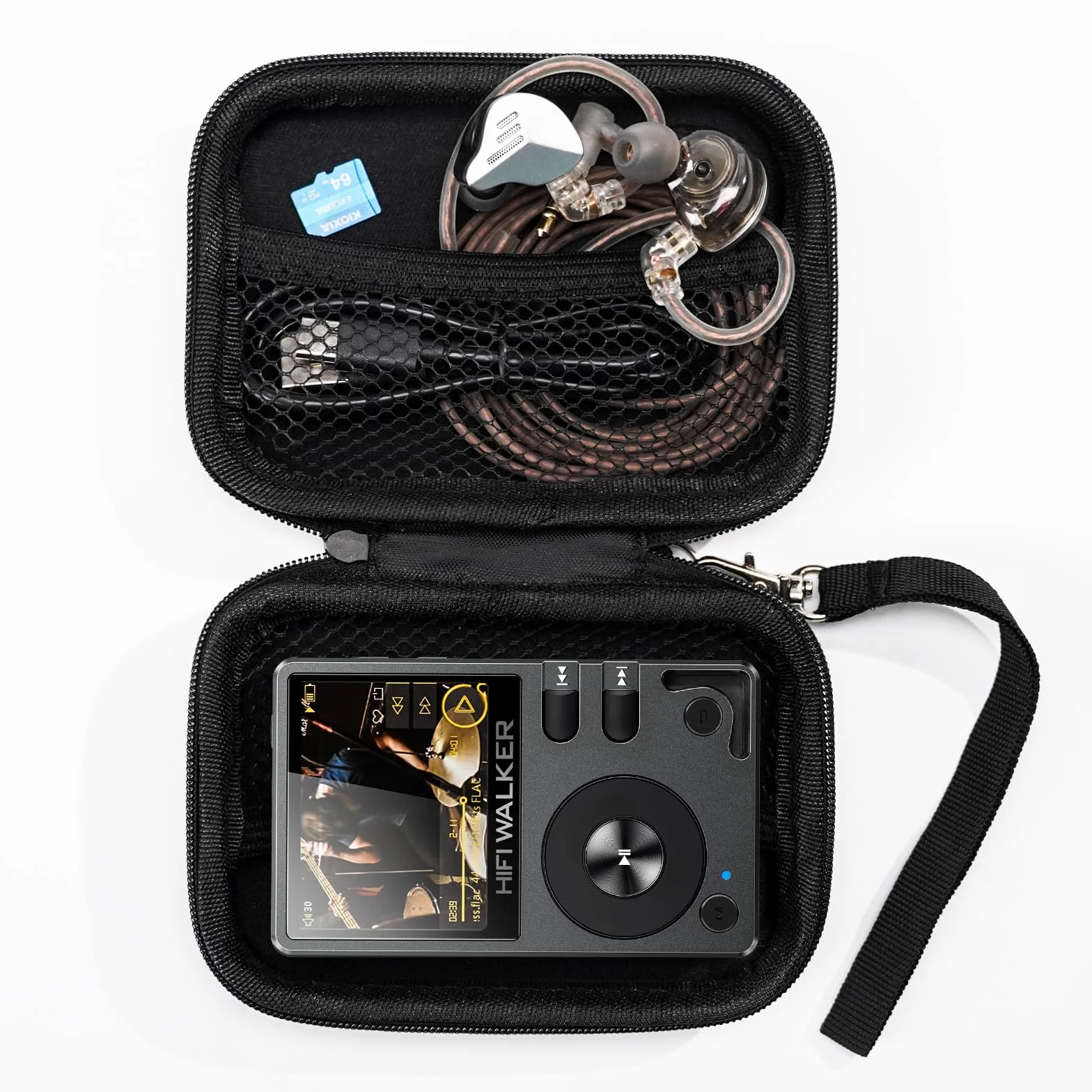 Funda para Reproductor MP3 Compatible con HIFI WALKER H2, H2 Touch y G7, Estuche Rígido Portátil de EVA para Auriculares, Cable USB y Tarjetas de Memoria, Solo Funda