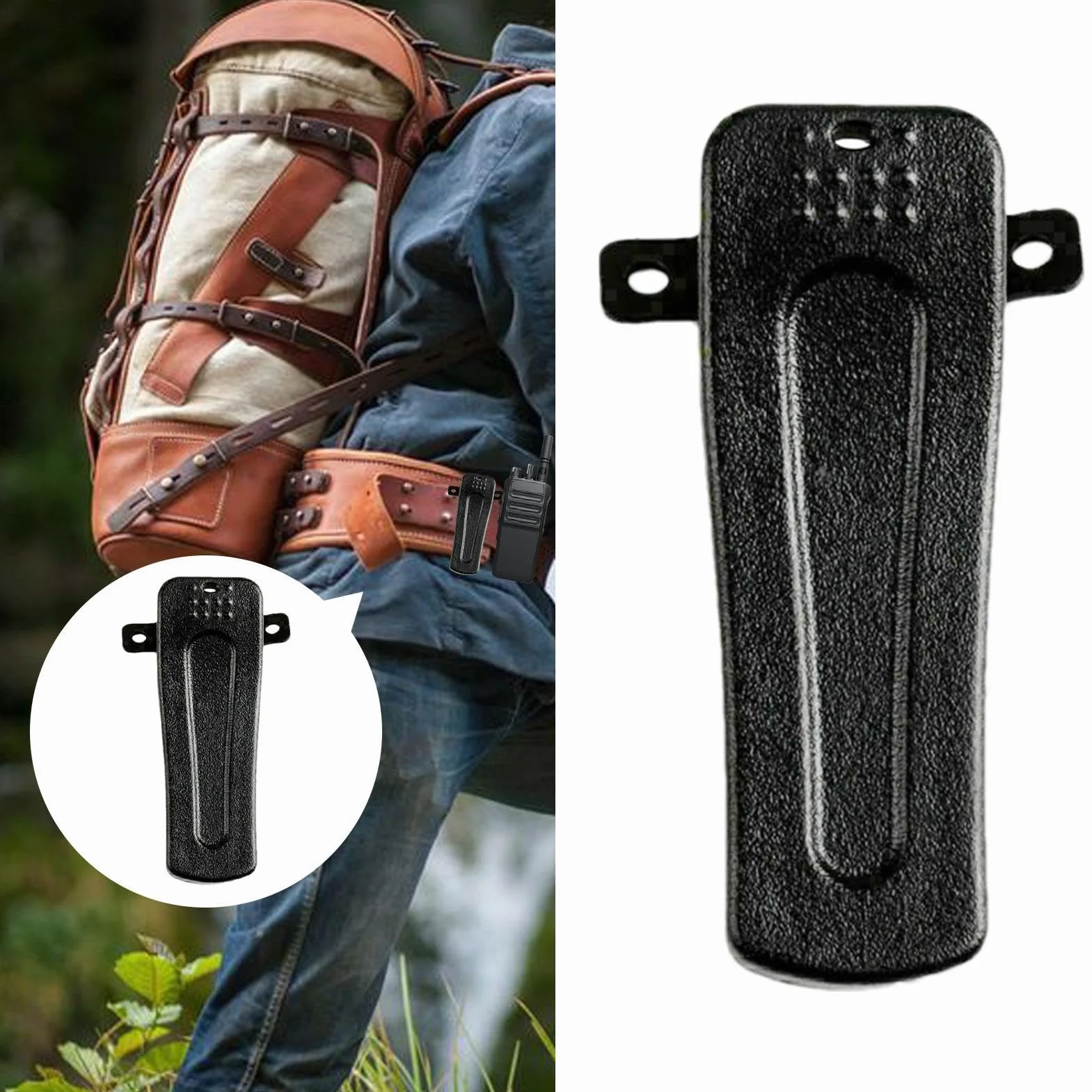 Clip Fijo de Repuesto para Walkie Talkies, Ligero para Logística Construcción Seguridad