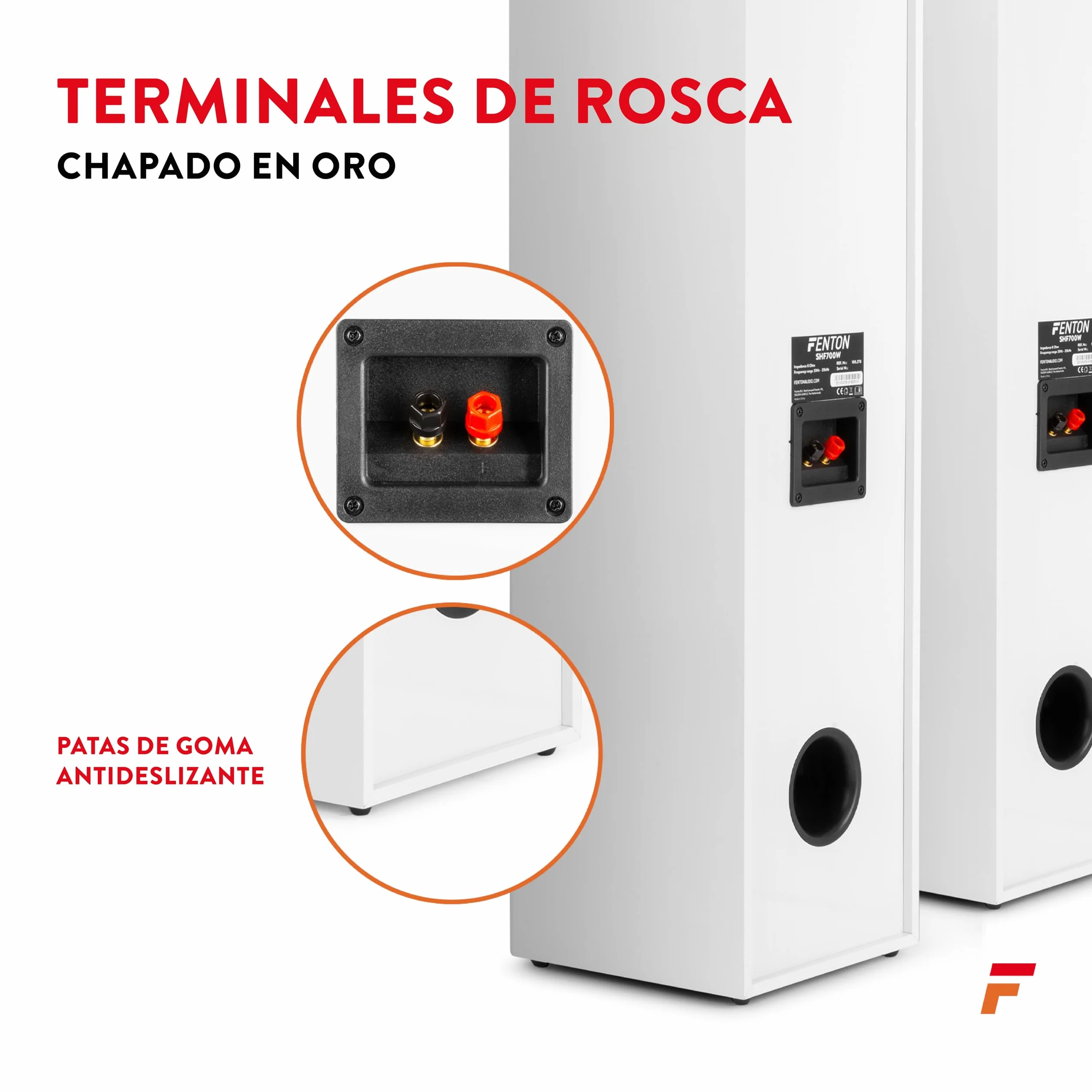 Fenton SHF700W Altavoz HiFi Columna 400 Wmax 2 x 6,5" 3 vías Blanco