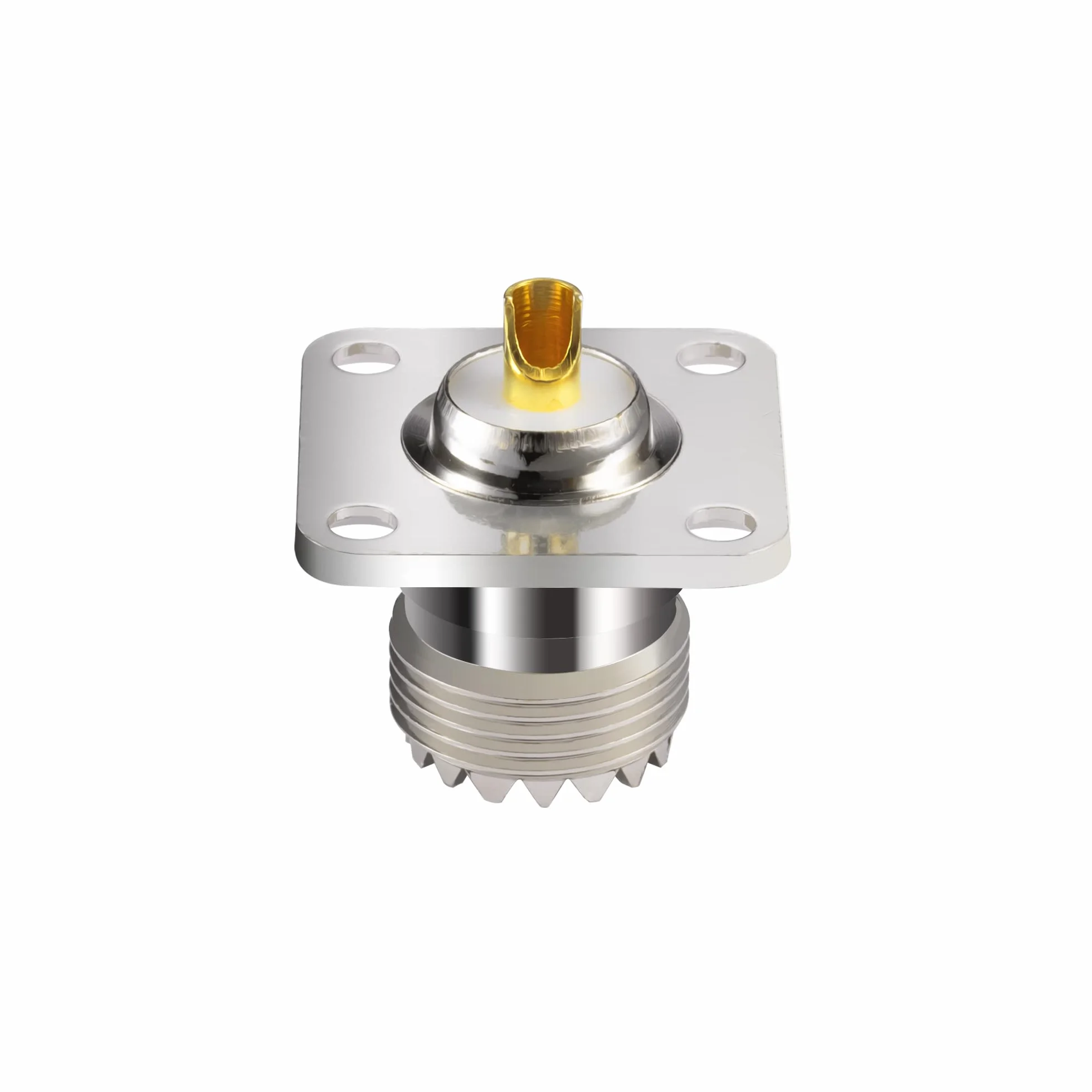 Vecys 3PCS SO239 Conectores Mamparo UHF Hembra SO-239 Conector Montaje en Chasis UHF Hembra de 4 Orificios Panel Montaje en Chasis Brida Copa de Soldadura Conector Recto