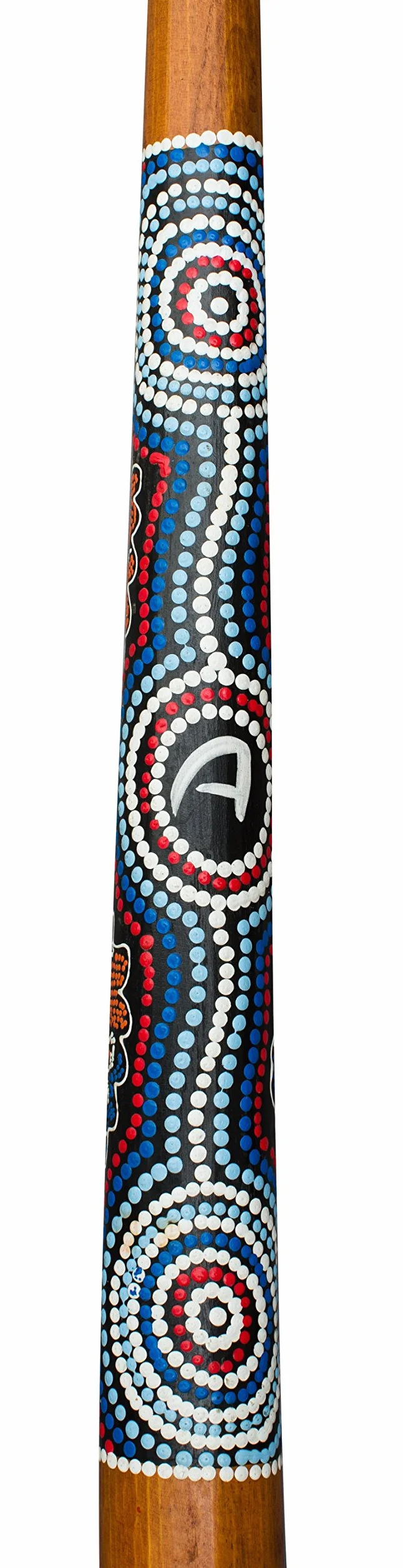 DIDGERIDOO NATURAL PAINT: Didgeridoo teak con dotpaintings