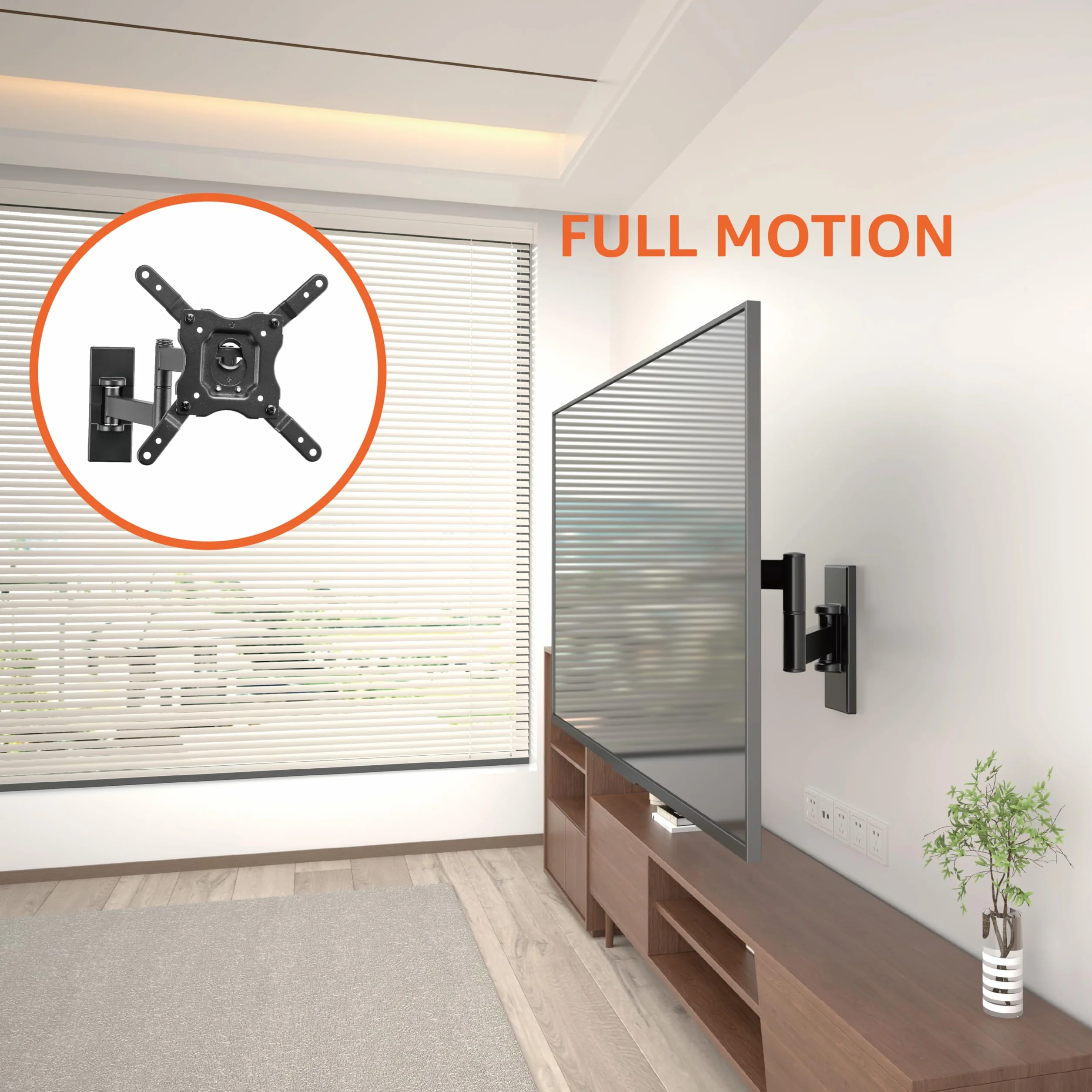 Amazon Basics Soporte de Pared para TV Movimiento Completo Giratorio e Inclinable 12-40 Pulgadas 36kg VESA 200x200mm Negro