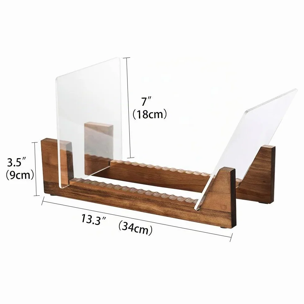 Estanterias para Discos de Vinilo,Almacenamiento Discos Vinilo,Soporte para Discos de Vinilo de madera maciza con soporte de acrílico transparente,diseño premium, Capacidad 50 Álbumes,Marrón
