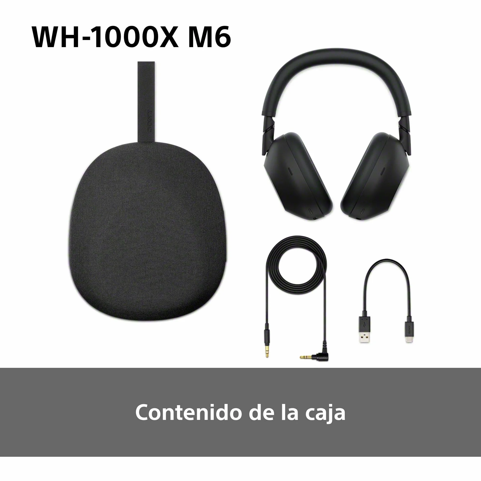 Sony WH-1000XM6 Auriculares Bluetooth inalámbricos con Noise Cancelling, Sonido de Alta resolución, cómodos, diseño Plegable, Estuche Resistente, 30 Horas de batería, iOS y Android - Plata
