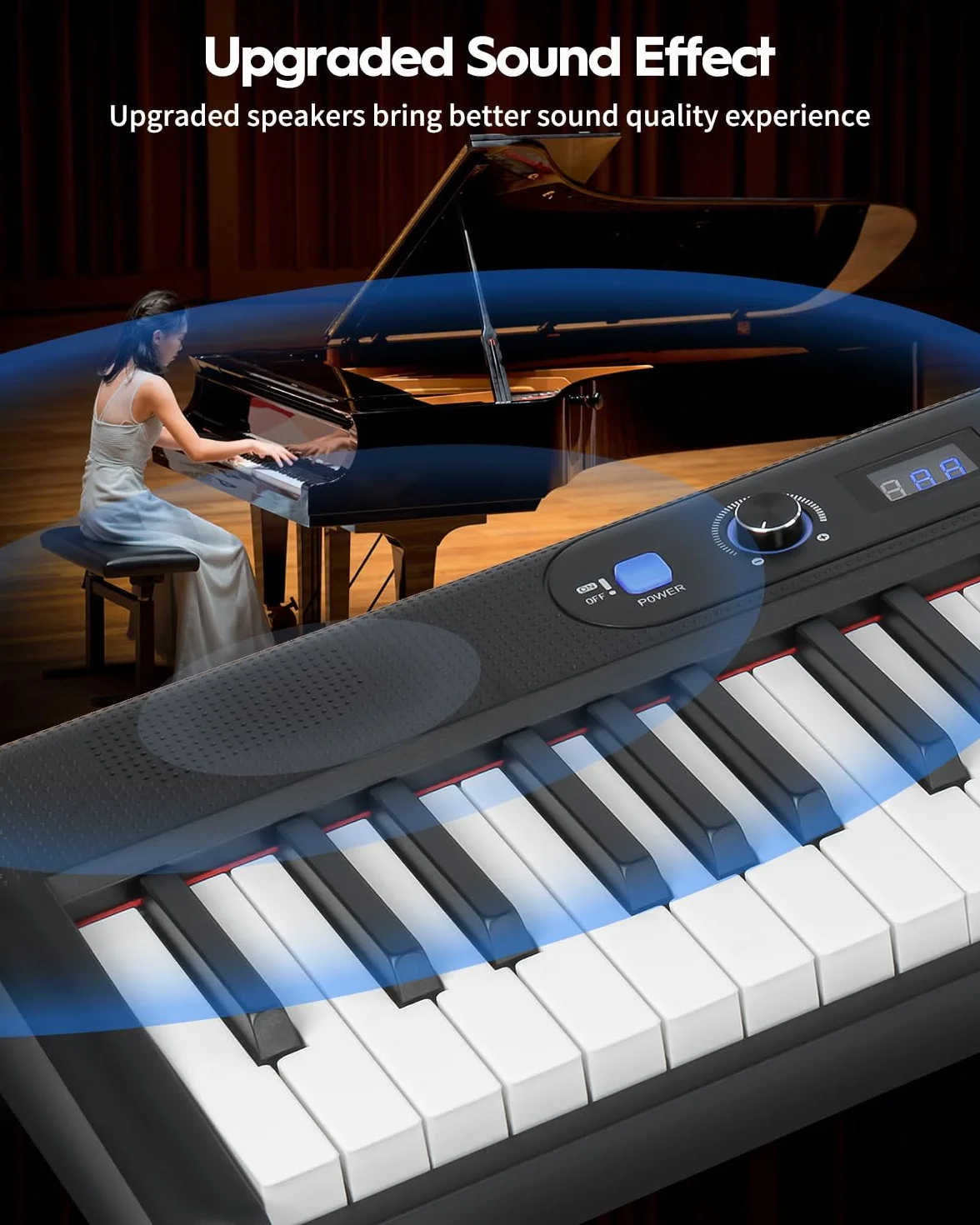 STRICH Piano digital plegable de 88 teclas, teclado eléctrico de tamaño completo con teclas sensibles semipesadas, juego de piano eléctrico portátil para principiantes, paquete con pedal de