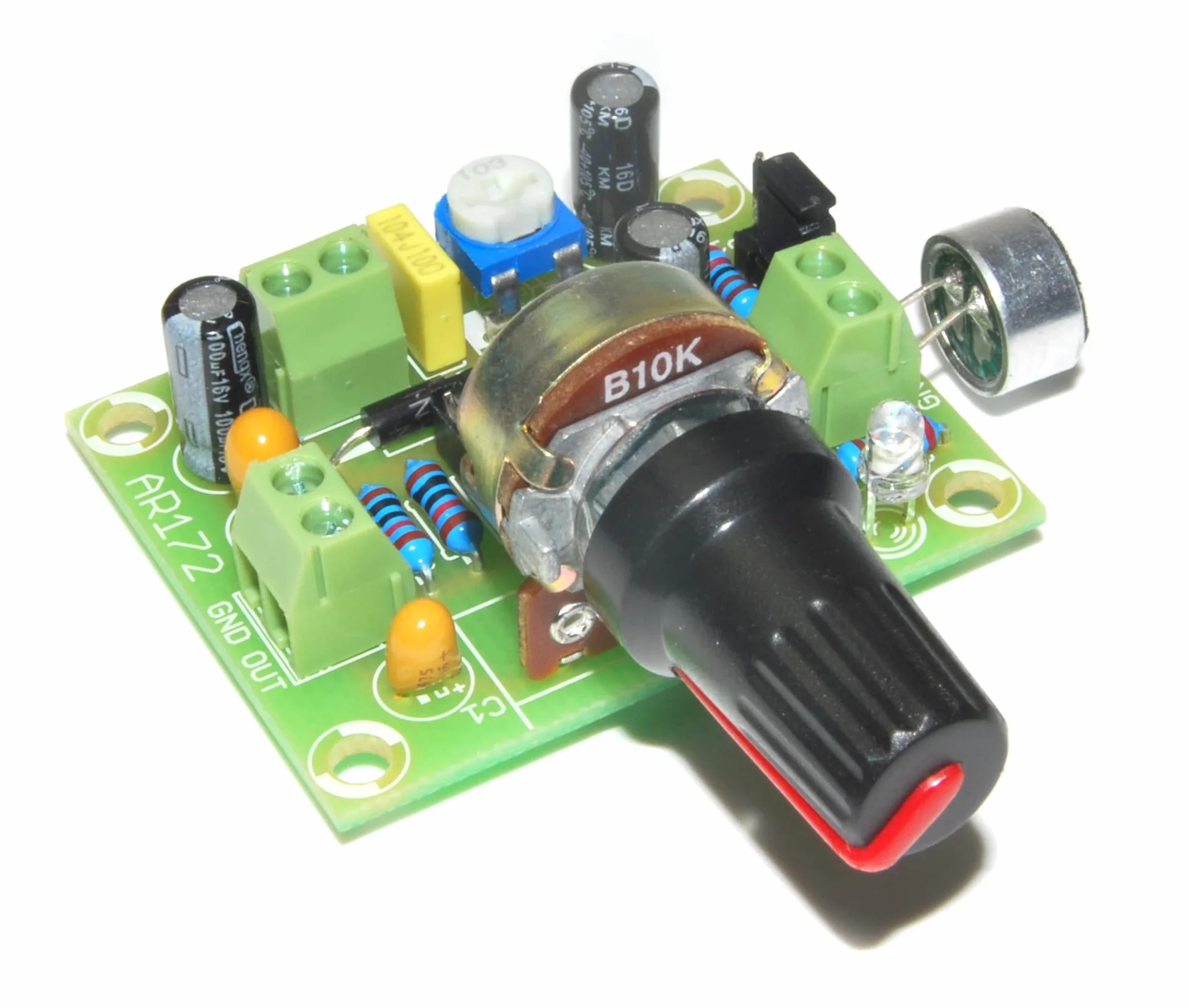 ar172 Micrófono Amplificador Montar Electret Ajustable Verde