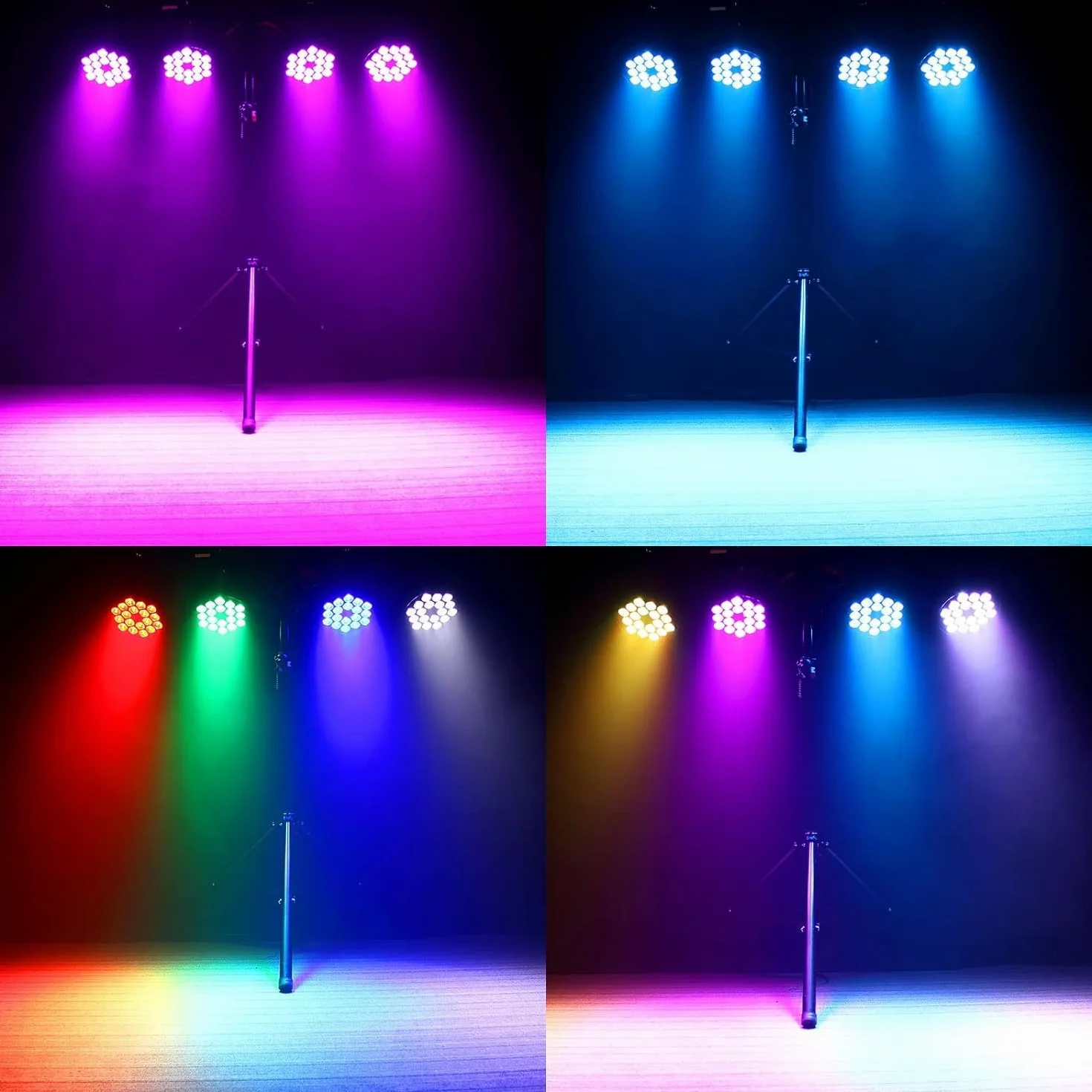 U`King 200W LED par Luces de Escenario RGBW Luces Discoteca de Control de Sonido Alto Brillo Multi Cambio de Color Karaoke/Boda/Disco/Escenario/Fiesta/Club/Bar Iluminación(1 unidad)
