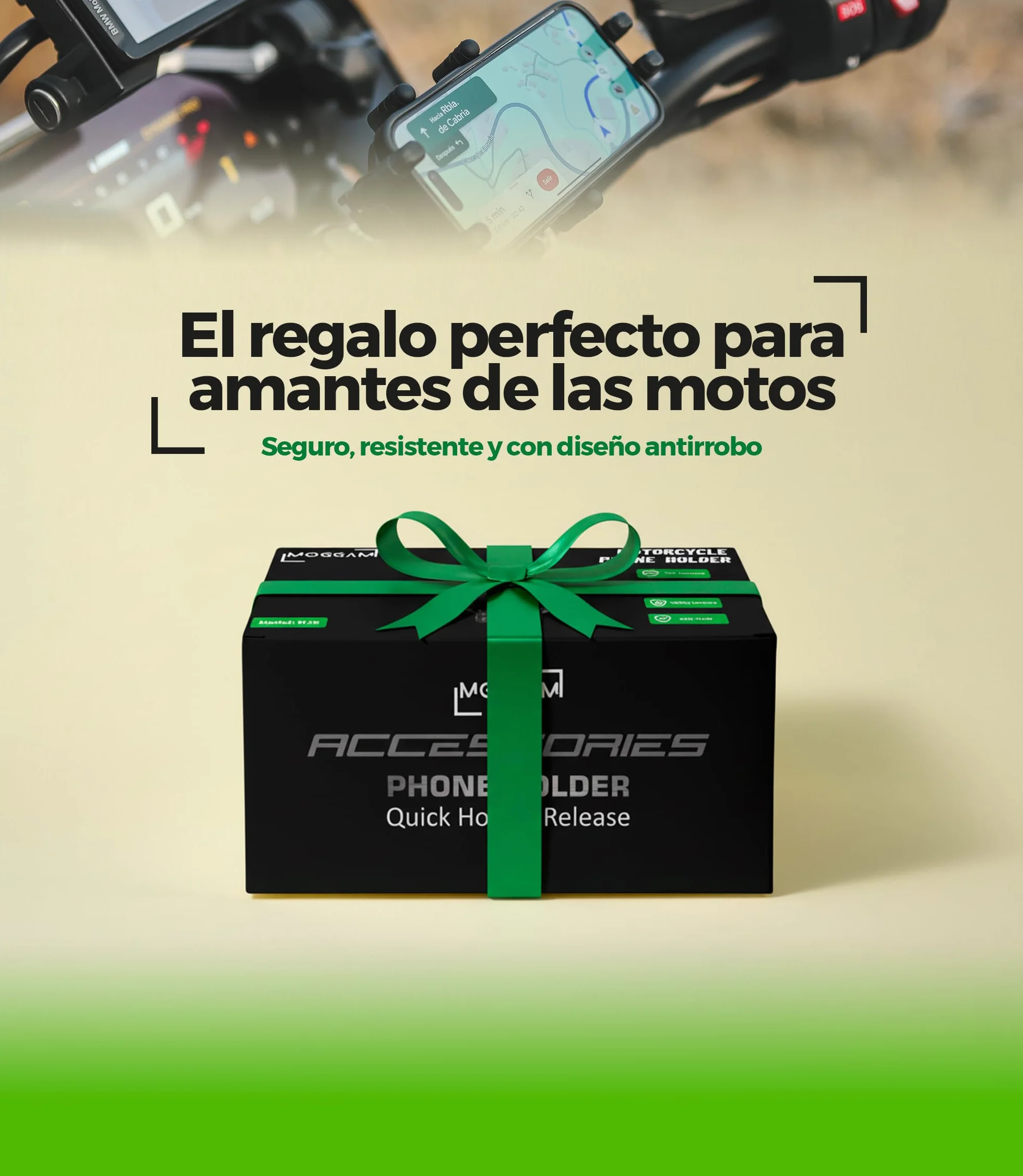 Soporte Móvil Moto Trail Antivibración Antirrobo Compatible Smartphones 5.4-7.2 Pulgadas